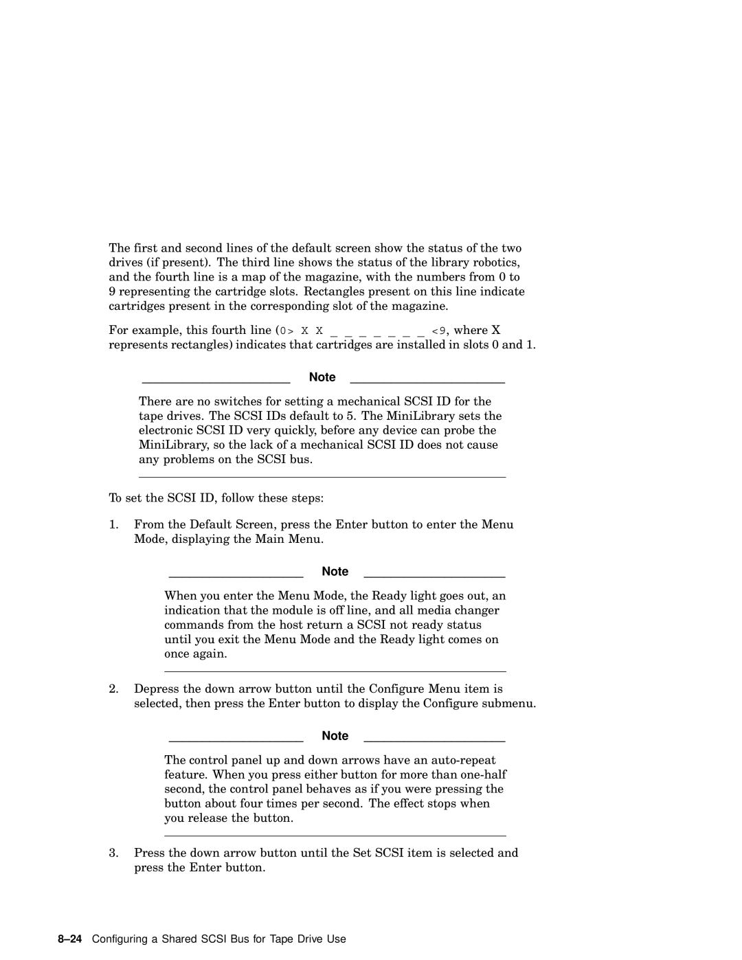 Compaq AA-RHGWC-TE manual 24Configuring a Shared Scsi Bus for Tape Drive Use 