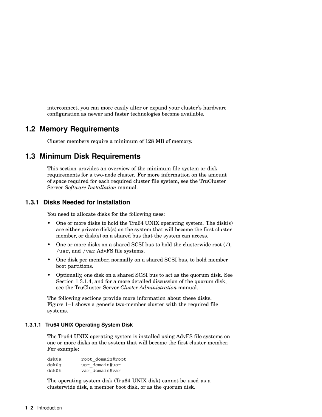 Compaq AA-RHGWC-TE manual Memory Requirements, Minimum Disk Requirements, Disks Needed for Installation 