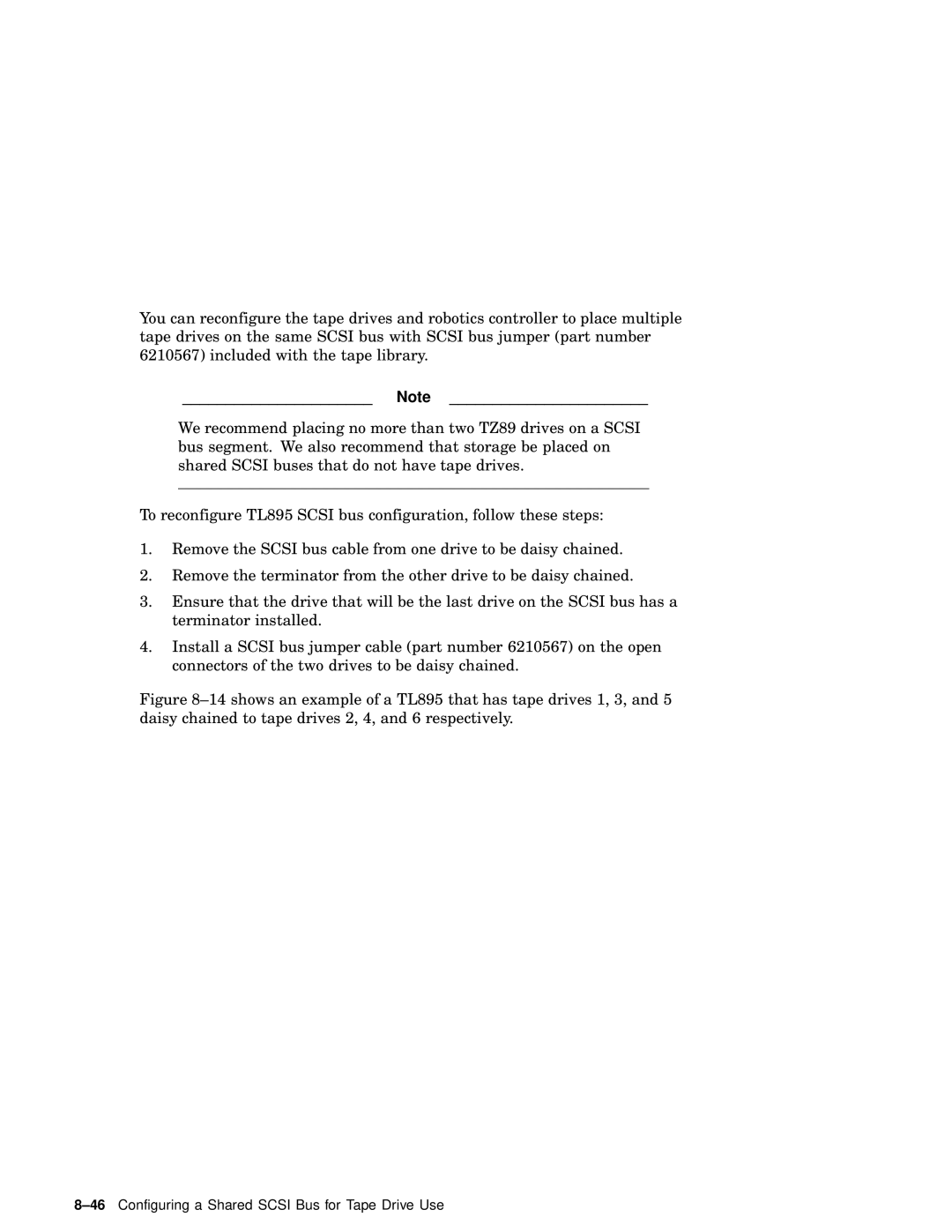 Compaq AA-RHGWC-TE manual 46Configuring a Shared Scsi Bus for Tape Drive Use 