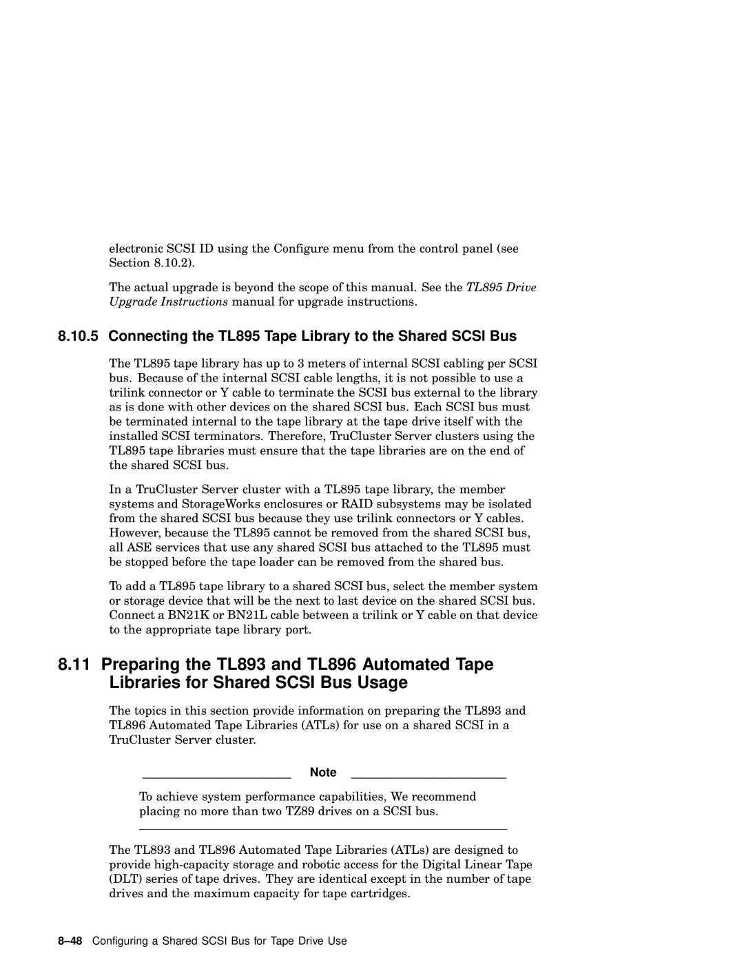 Compaq AA-RHGWC-TE manual Connecting the TL895 Tape Library to the Shared Scsi Bus 