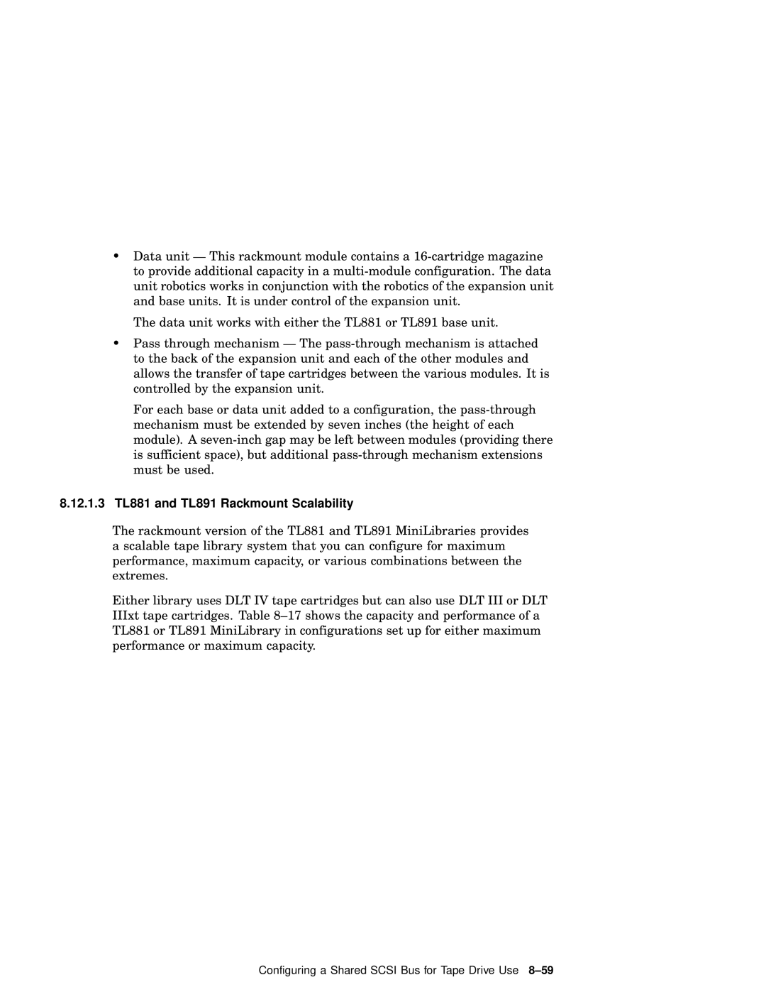 Compaq AA-RHGWC-TE manual 12.1.3 TL881 and TL891 Rackmount Scalability 