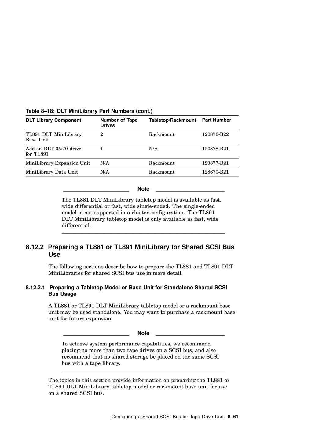 Compaq AA-RHGWC-TE manual DLT MiniLibrary Part Numbers 