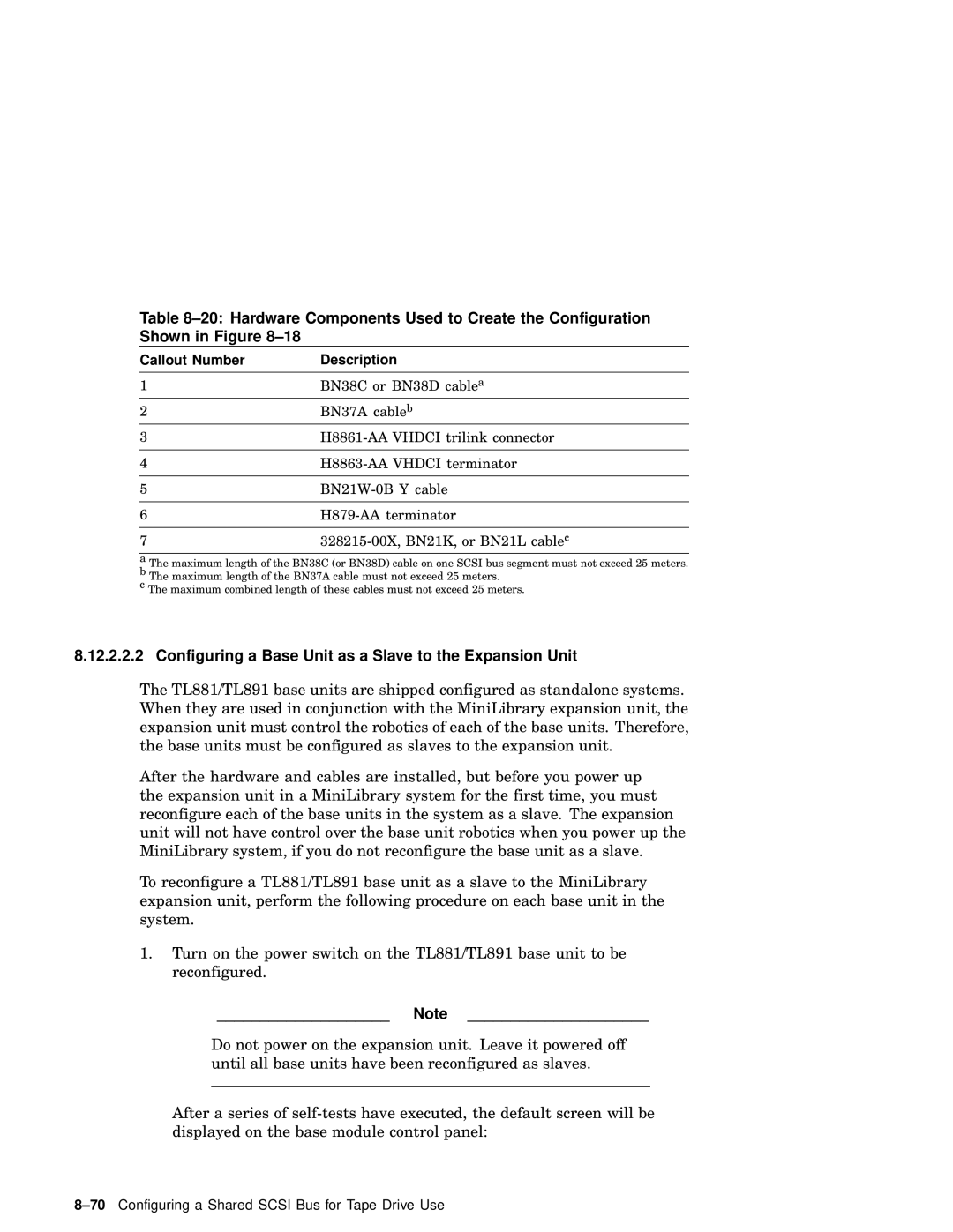 Compaq AA-RHGWC-TE manual Configuring a Base Unit as a Slave to the Expansion Unit 