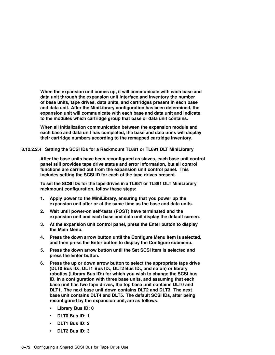 Compaq AA-RHGWC-TE manual 72Configuring a Shared Scsi Bus for Tape Drive Use 