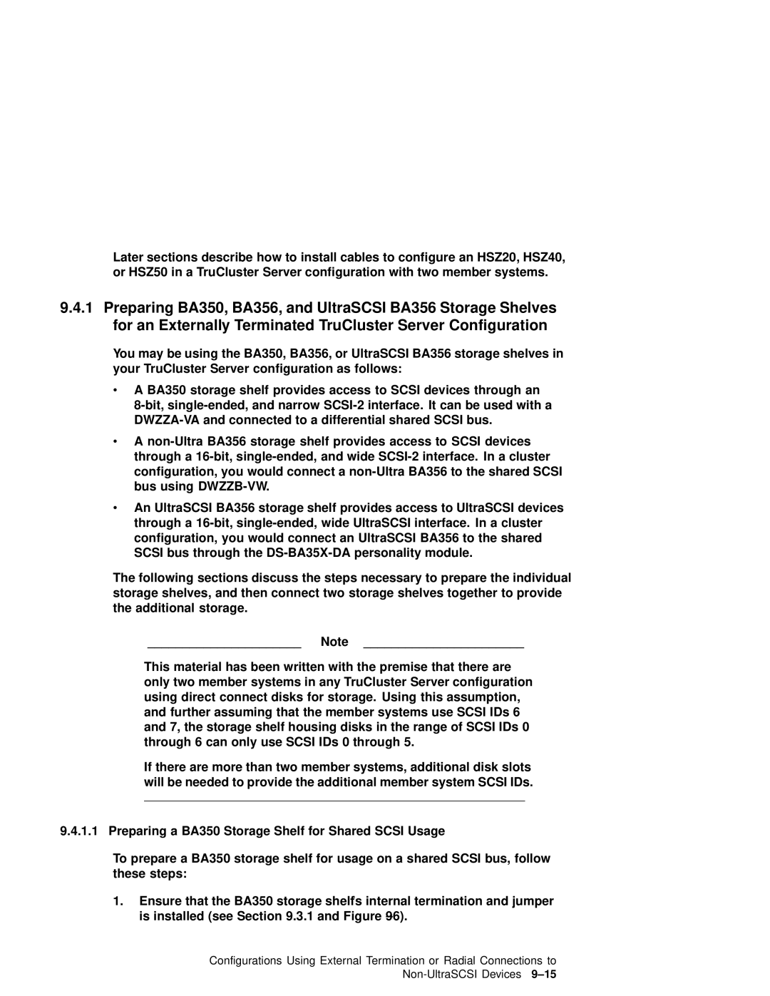 Compaq AA-RHGWC-TE manual Preparing a BA350 Storage Shelf for Shared Scsi Usage 