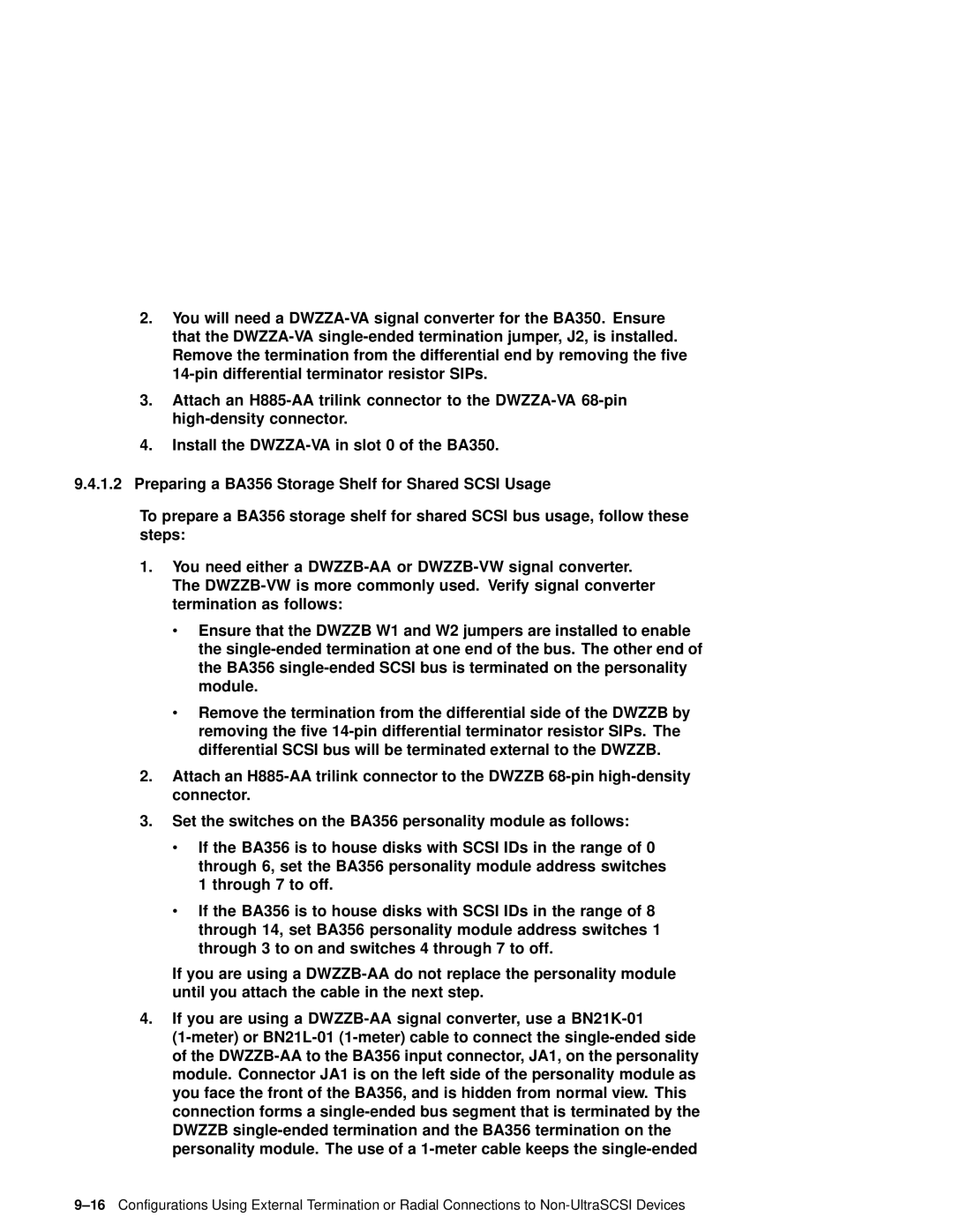 Compaq AA-RHGWC-TE manual Preparing a BA356 Storage Shelf for Shared Scsi Usage 