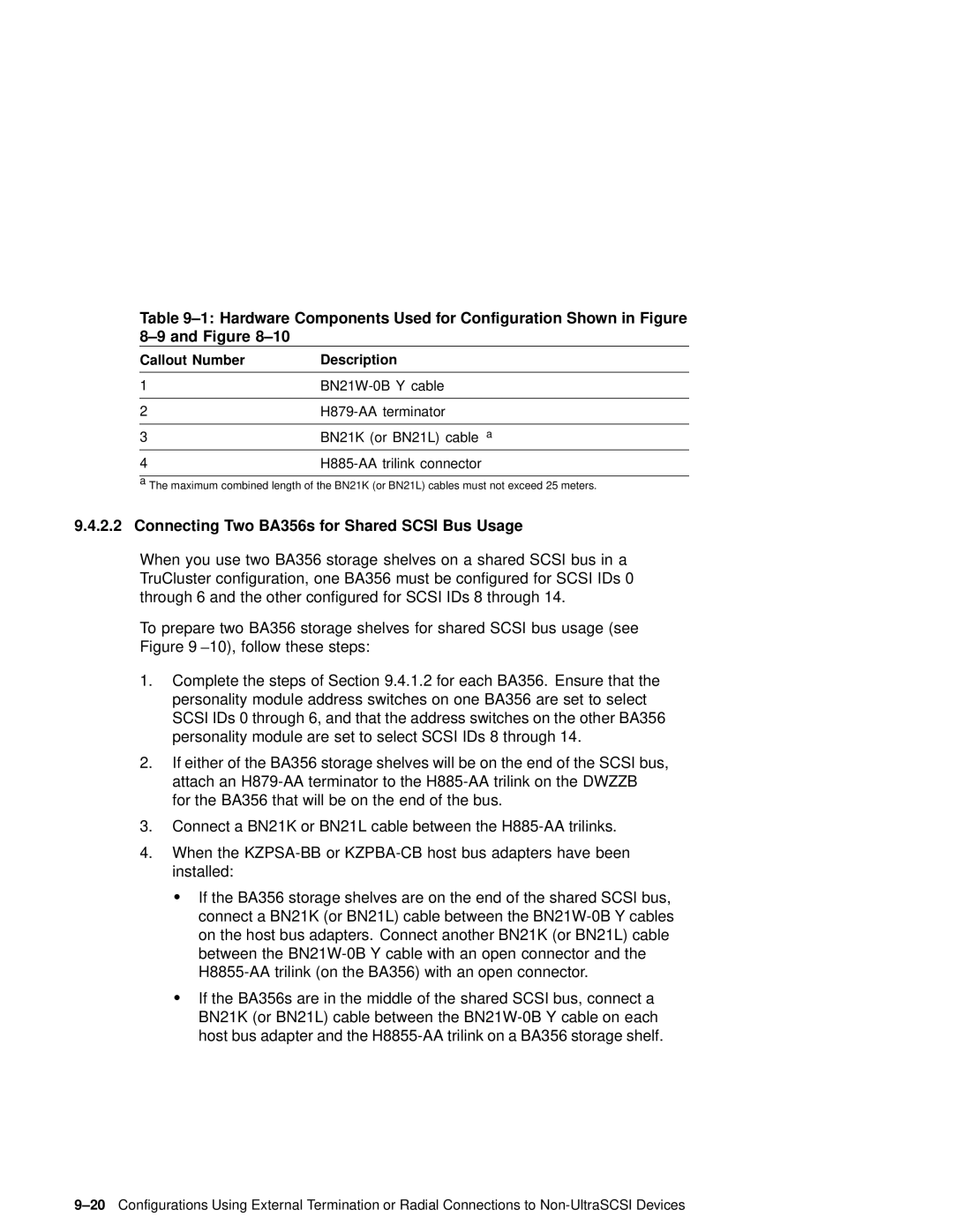 Compaq AA-RHGWC-TE manual Connecting Two BA356s for Shared Scsi Bus Usage 