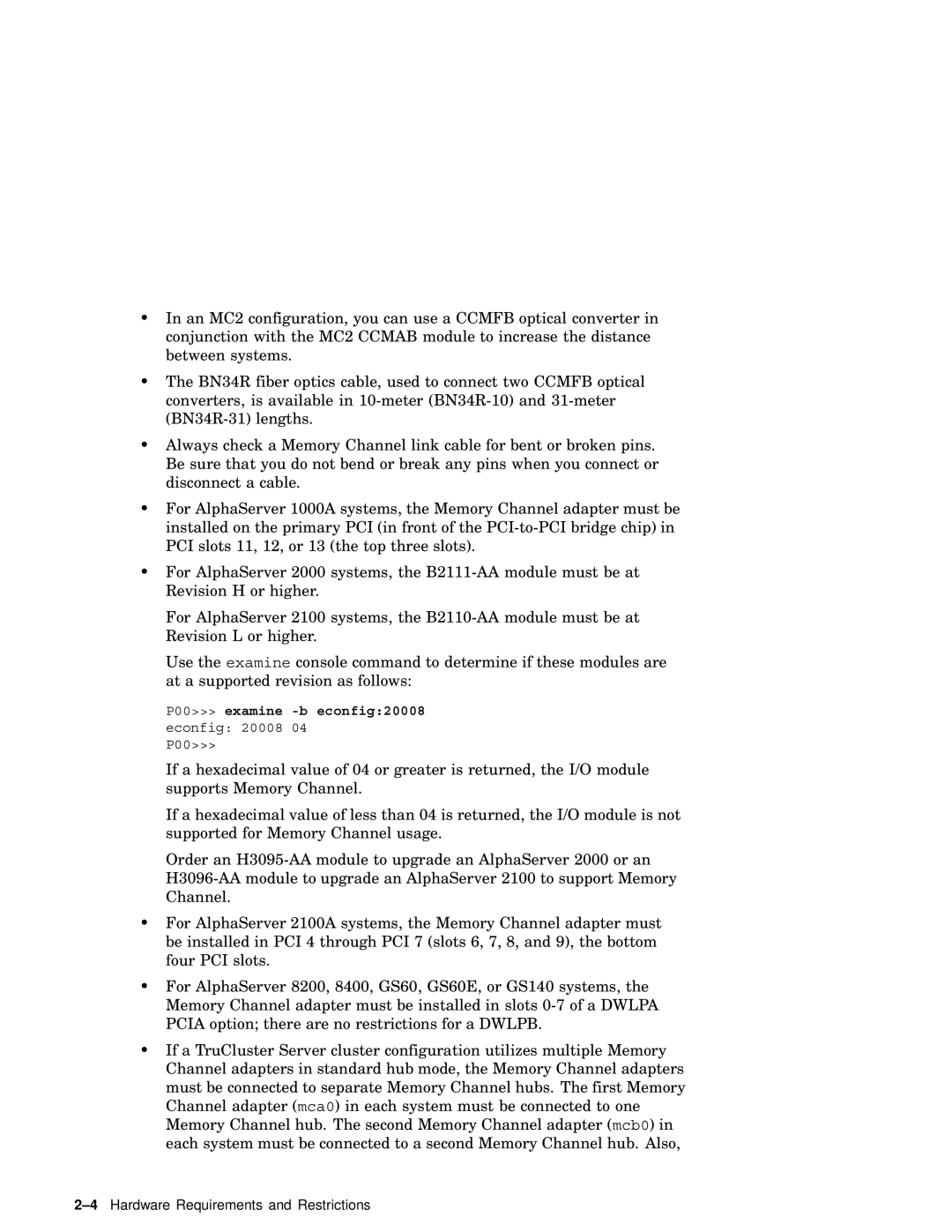 Compaq AA-RHGWC-TE manual 4Hardware Requirements and Restrictions 