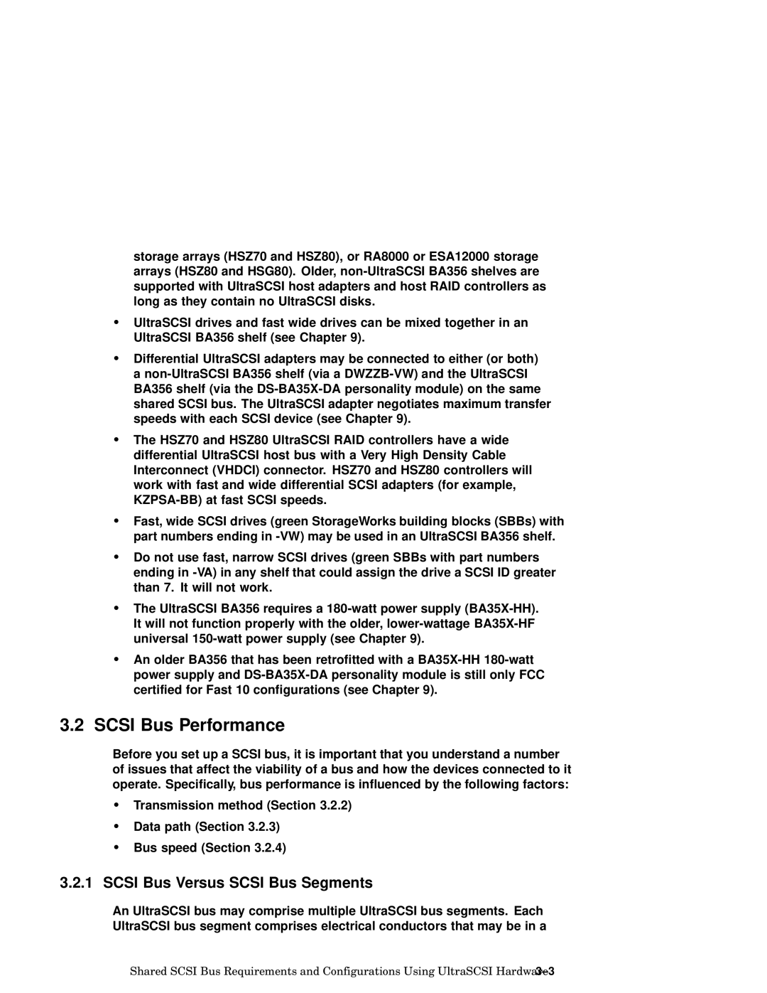 Compaq AA-RHGWC-TE manual Scsi Bus Performance, Scsi Bus Versus Scsi Bus Segments 