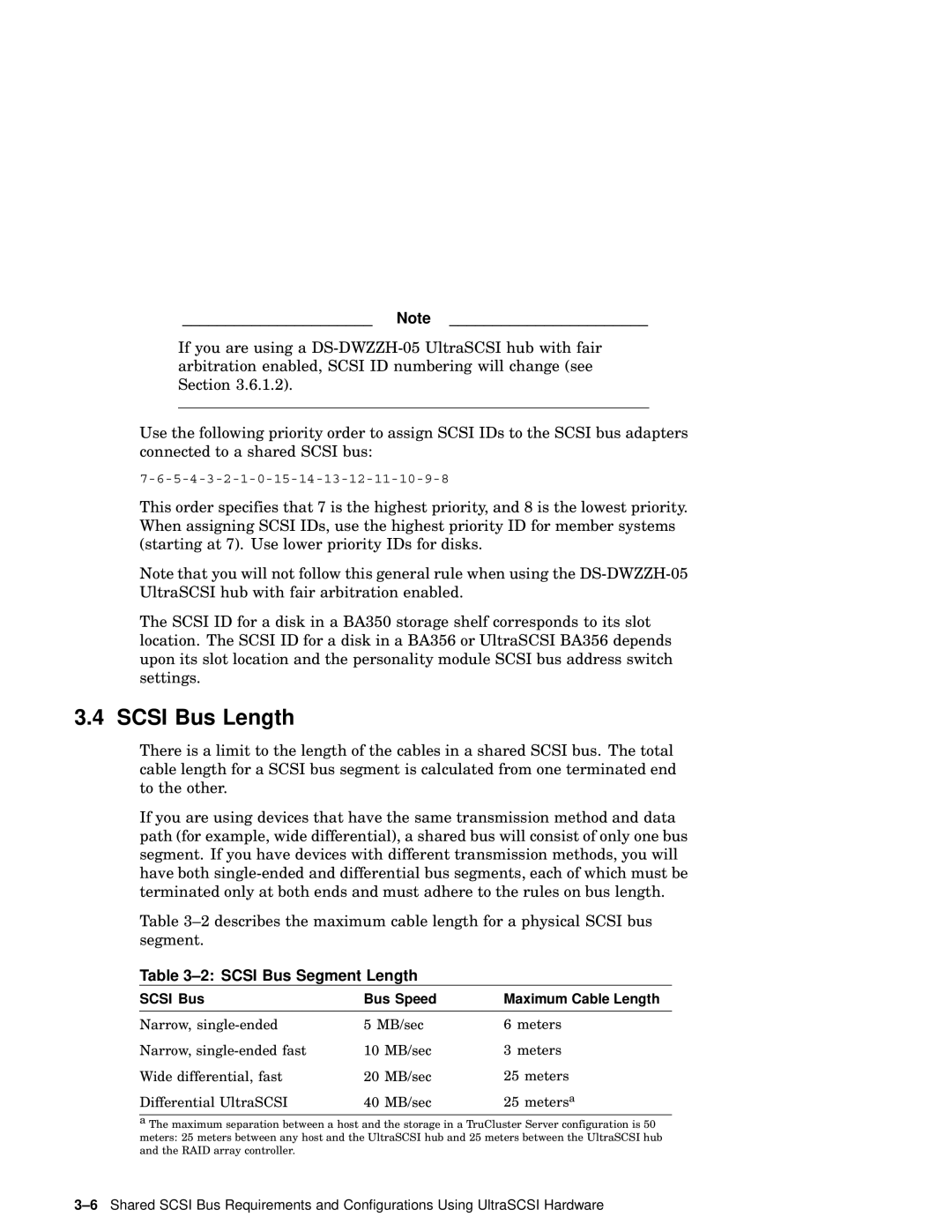 Compaq AA-RHGWC-TE manual Scsi Bus Length, Scsi Bus Segment Length 