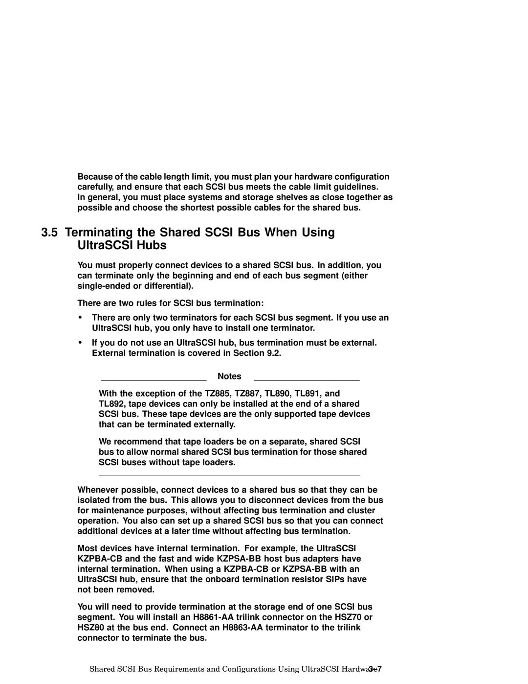 Compaq AA-RHGWC-TE manual Terminating the Shared Scsi Bus When Using UltraSCSI Hubs 