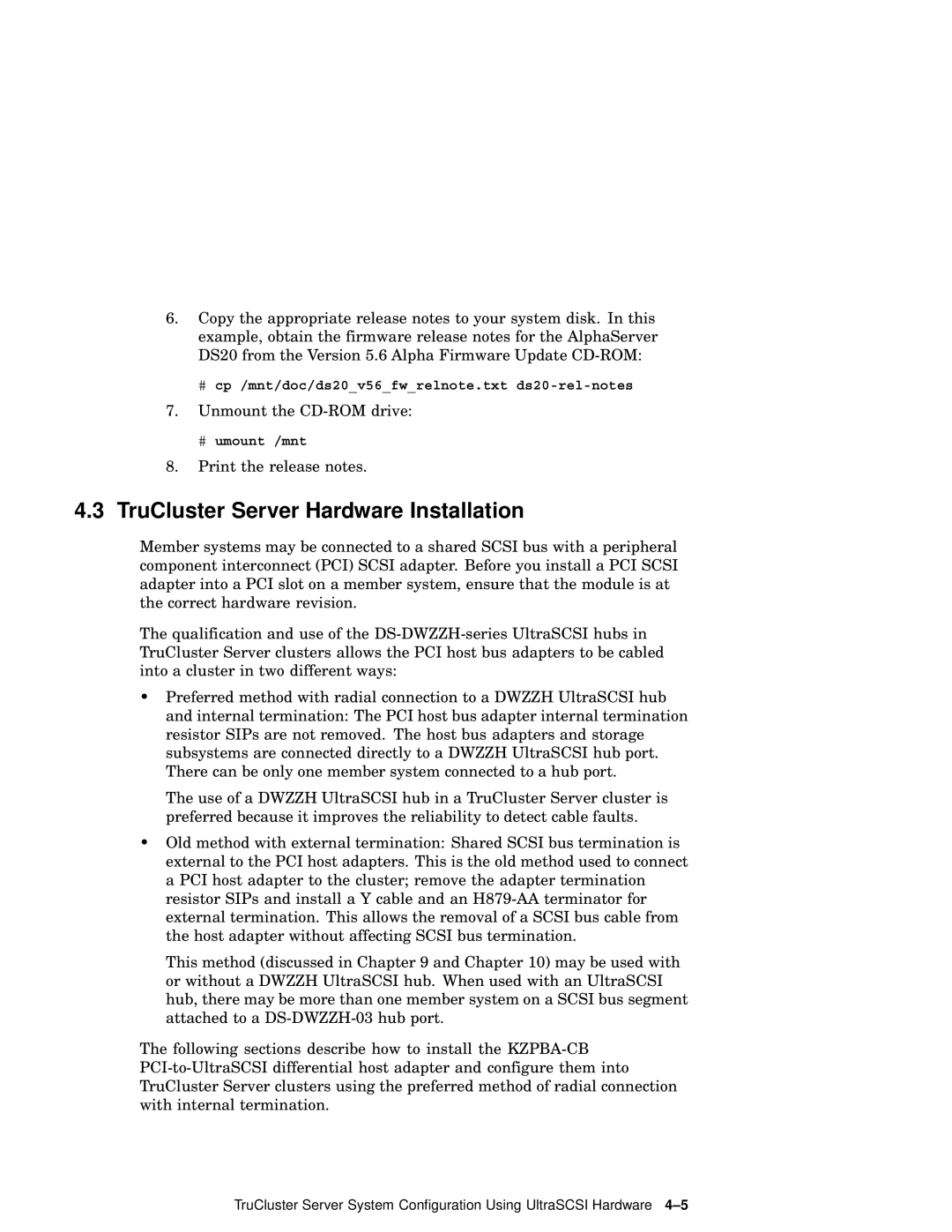 Compaq AA-RHGWC-TE manual TruCluster Server Hardware Installation 