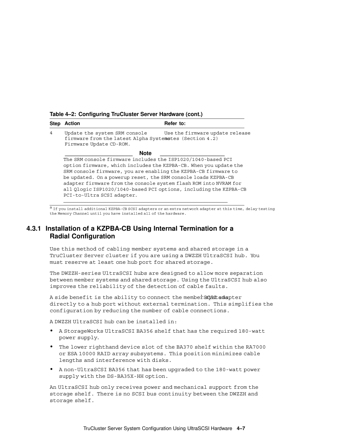 Compaq AA-RHGWC-TE manual Configuring TruCluster Server Hardware 