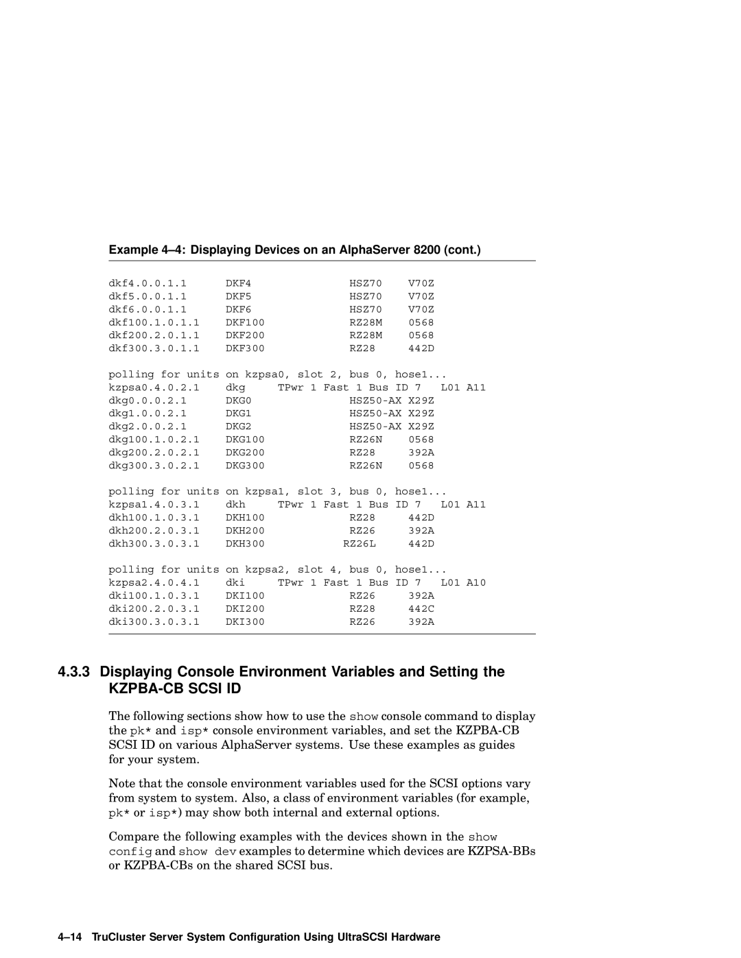 Compaq AA-RHGWC-TE manual Displaying Console Environment Variables and Setting 