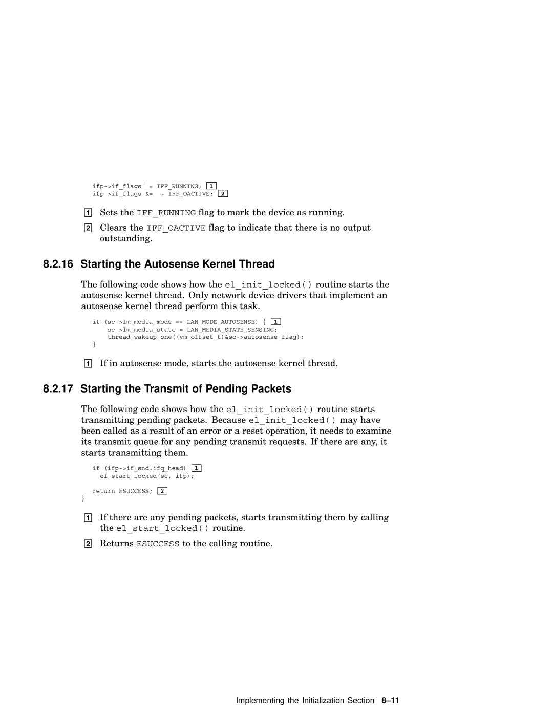 Compaq AA-RNG2A-TE manual Starting the Autosense Kernel Thread, Starting the Transmit of Pending Packets 