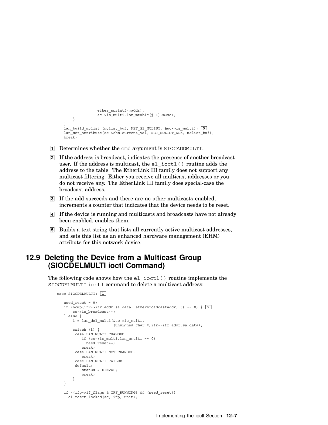 Compaq AA-RNG2A-TE manual Implementing the ioctl Section 