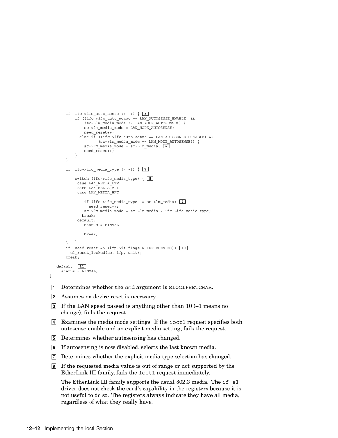 Compaq AA-RNG2A-TE manual 12-12Implementing the ioctl Section 