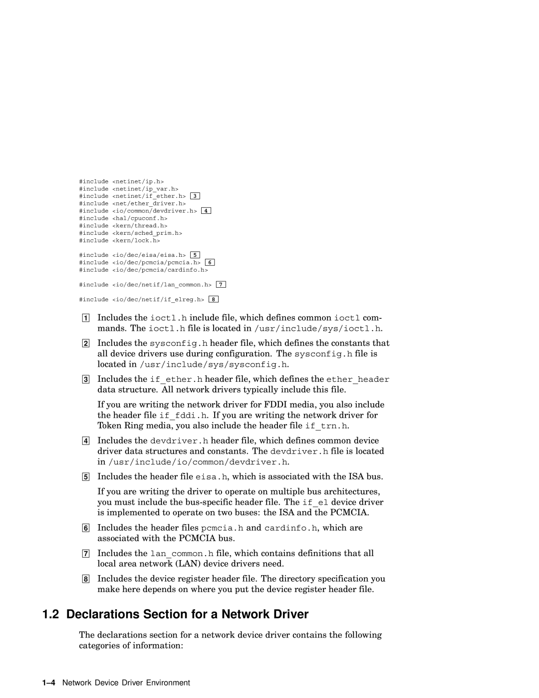 Compaq AA-RNG2A-TE manual Declarations Section for a Network Driver 