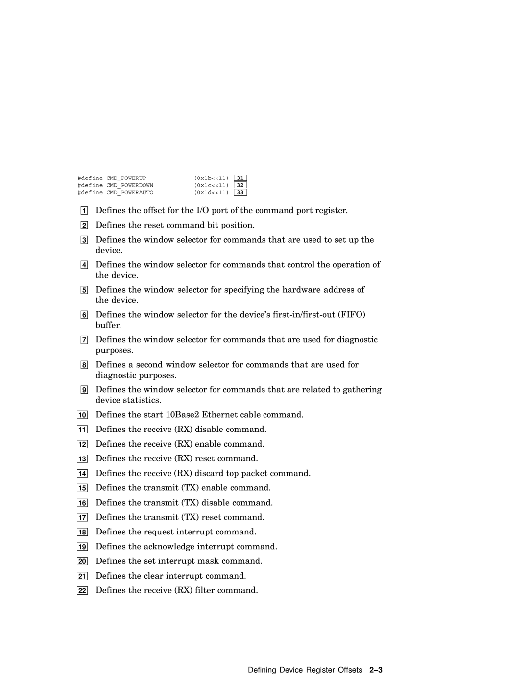 Compaq AA-RNG2A-TE manual Defining Device Register Offsets 