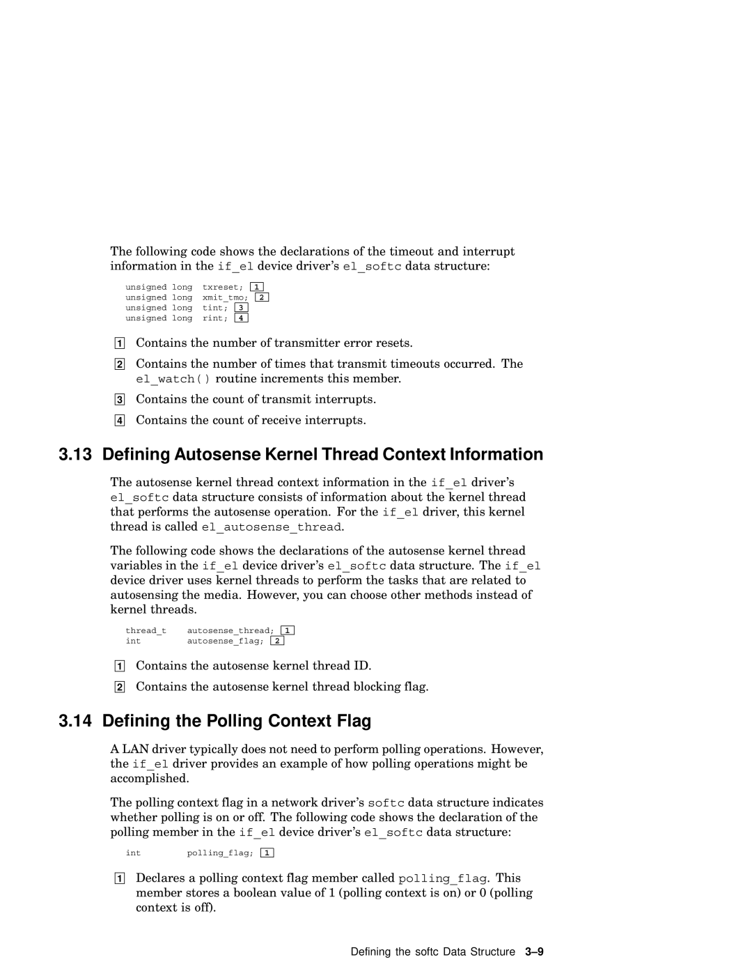 Compaq AA-RNG2A-TE manual Defining Autosense Kernel Thread Context Information, Defining the Polling Context Flag 