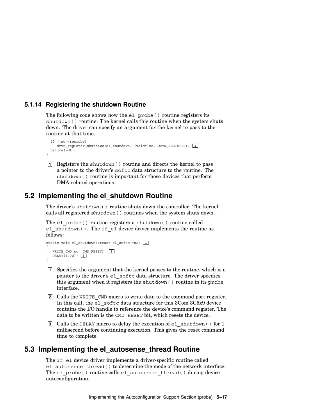 Compaq AA-RNG2A-TE manual Implementing the elshutdown Routine, Implementing the elautosensethread Routine 