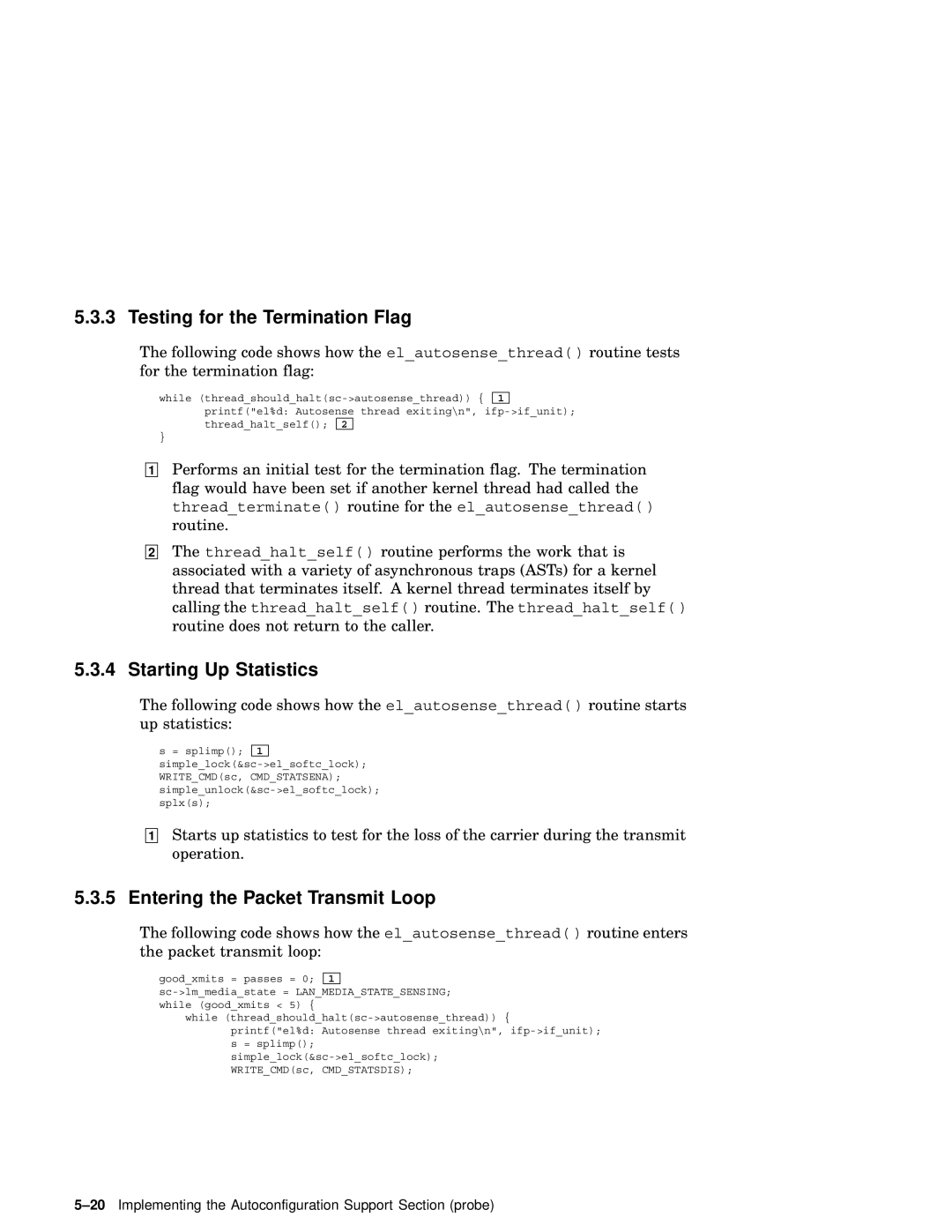 Compaq AA-RNG2A-TE manual Testing for the Termination Flag, Starting Up Statistics, Entering the Packet Transmit Loop 