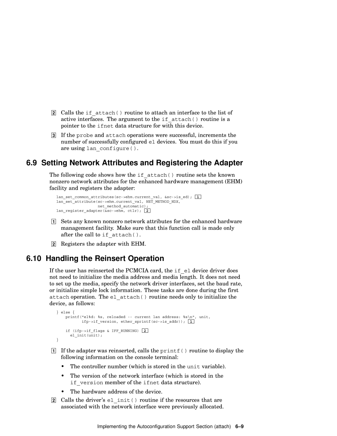 Compaq AA-RNG2A-TE manual Setting Network Attributes and Registering the Adapter, Handling the Reinsert Operation 