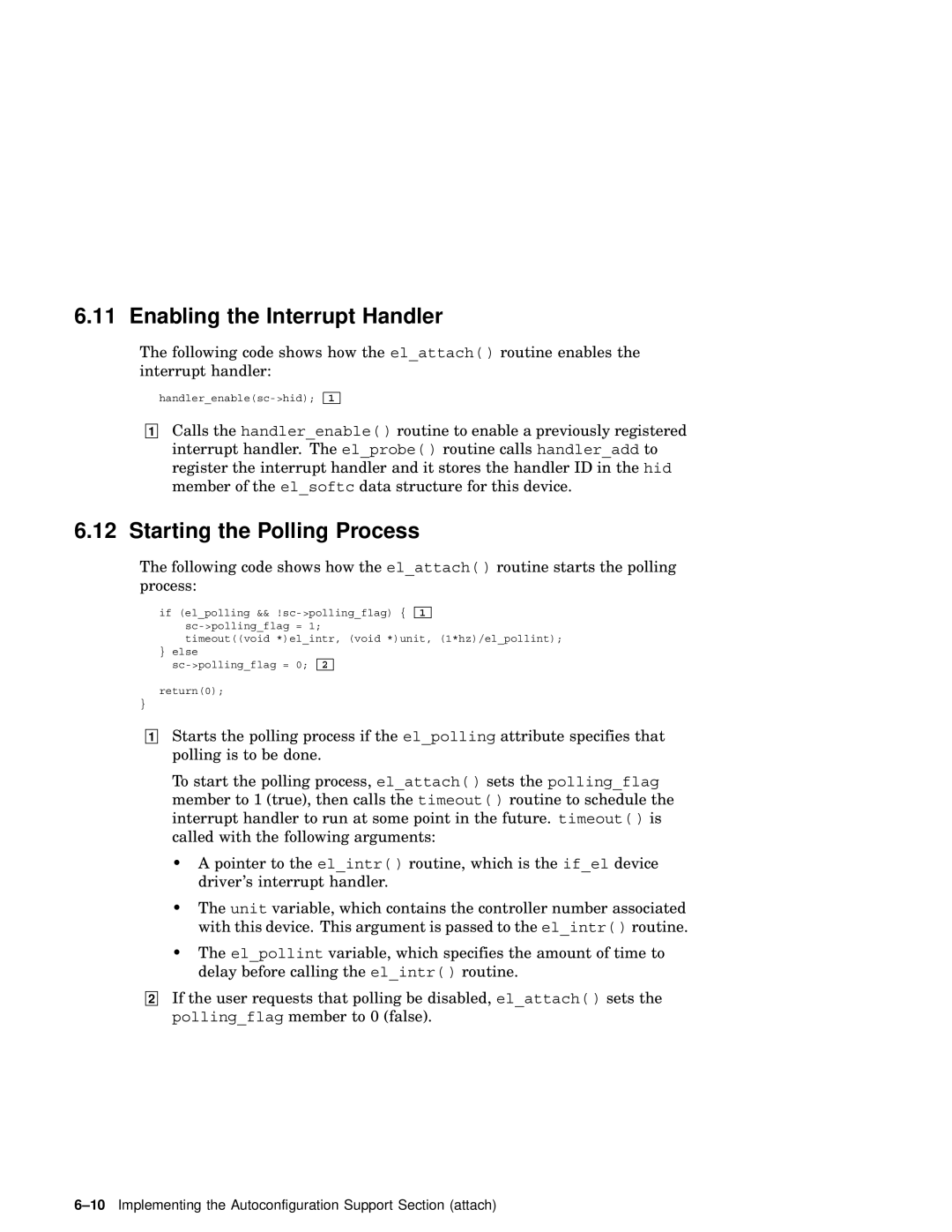 Compaq AA-RNG2A-TE manual Enabling the Interrupt Handler, Starting the Polling Process 