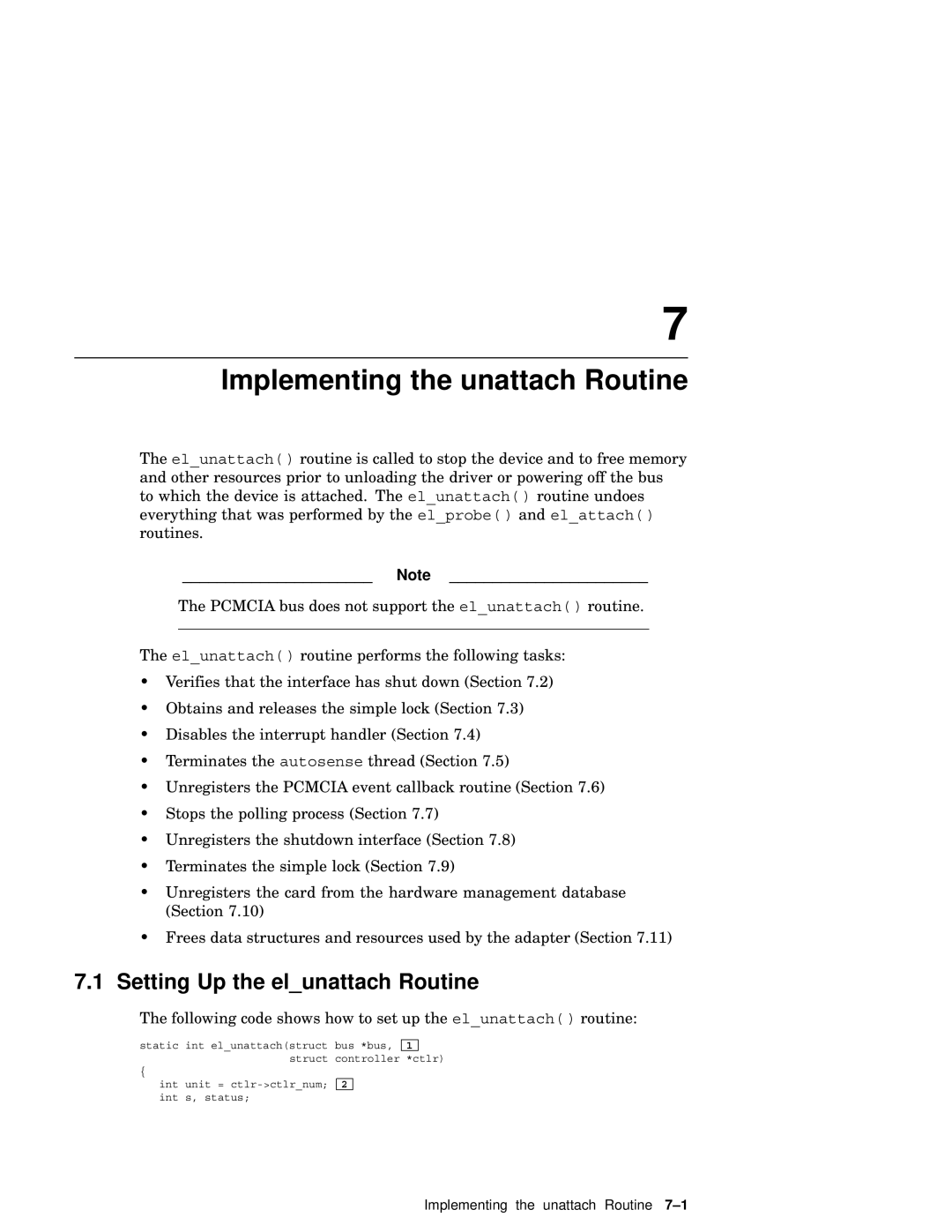 Compaq AA-RNG2A-TE manual Implementing the unattach Routine, Setting Up the elunattach Routine 