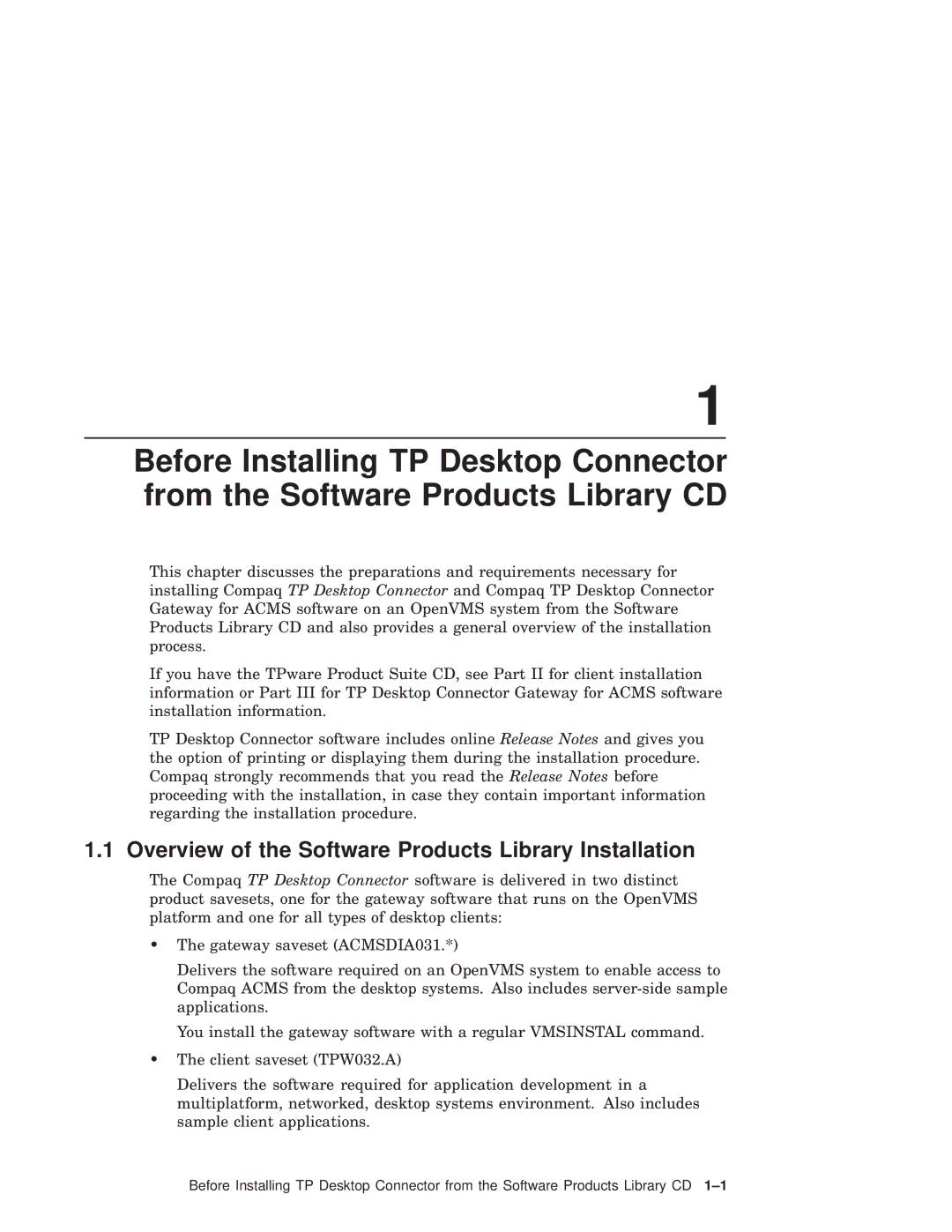 Compaq AAPG9DKTE manual Overview of the Software Products Library Installation 