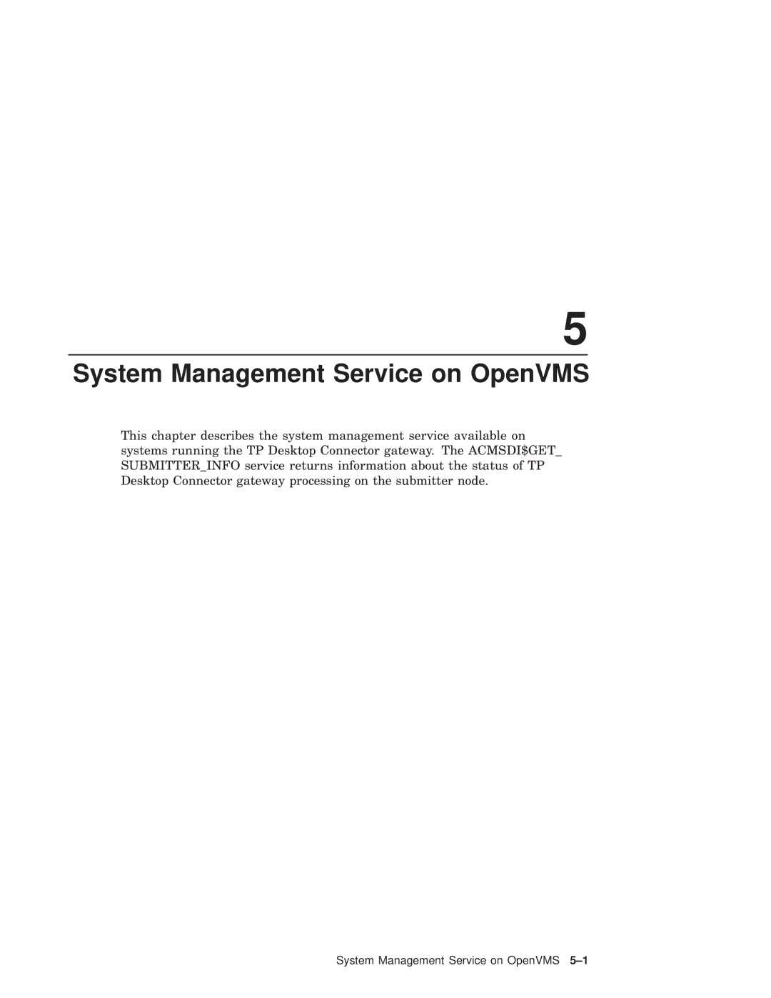 Compaq AAPVNFGTE manual System Management Service on OpenVMS 