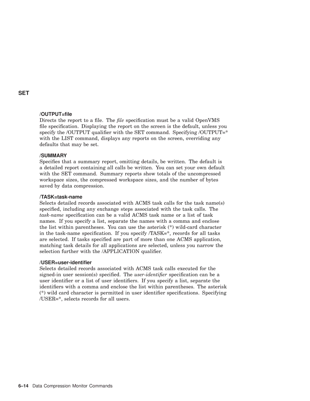 Compaq AAPVNFGTE manual 14Data Compression Monitor Commands 