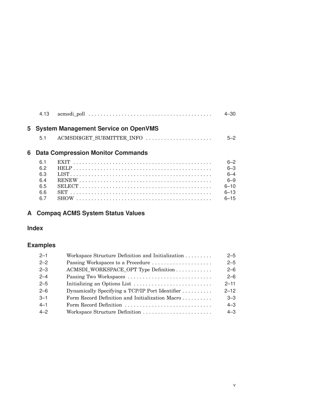 Compaq AAPVNFGTE manual System Management Service on OpenVMS, Data Compression Monitor Commands 