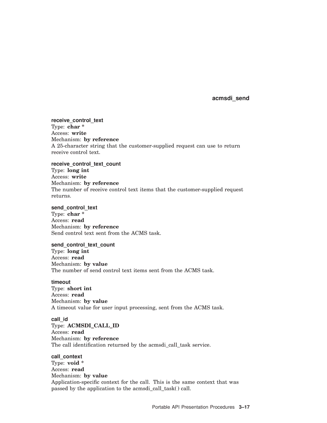 Compaq AAPVNFGTE manual Receivecontroltextcount Type long int 