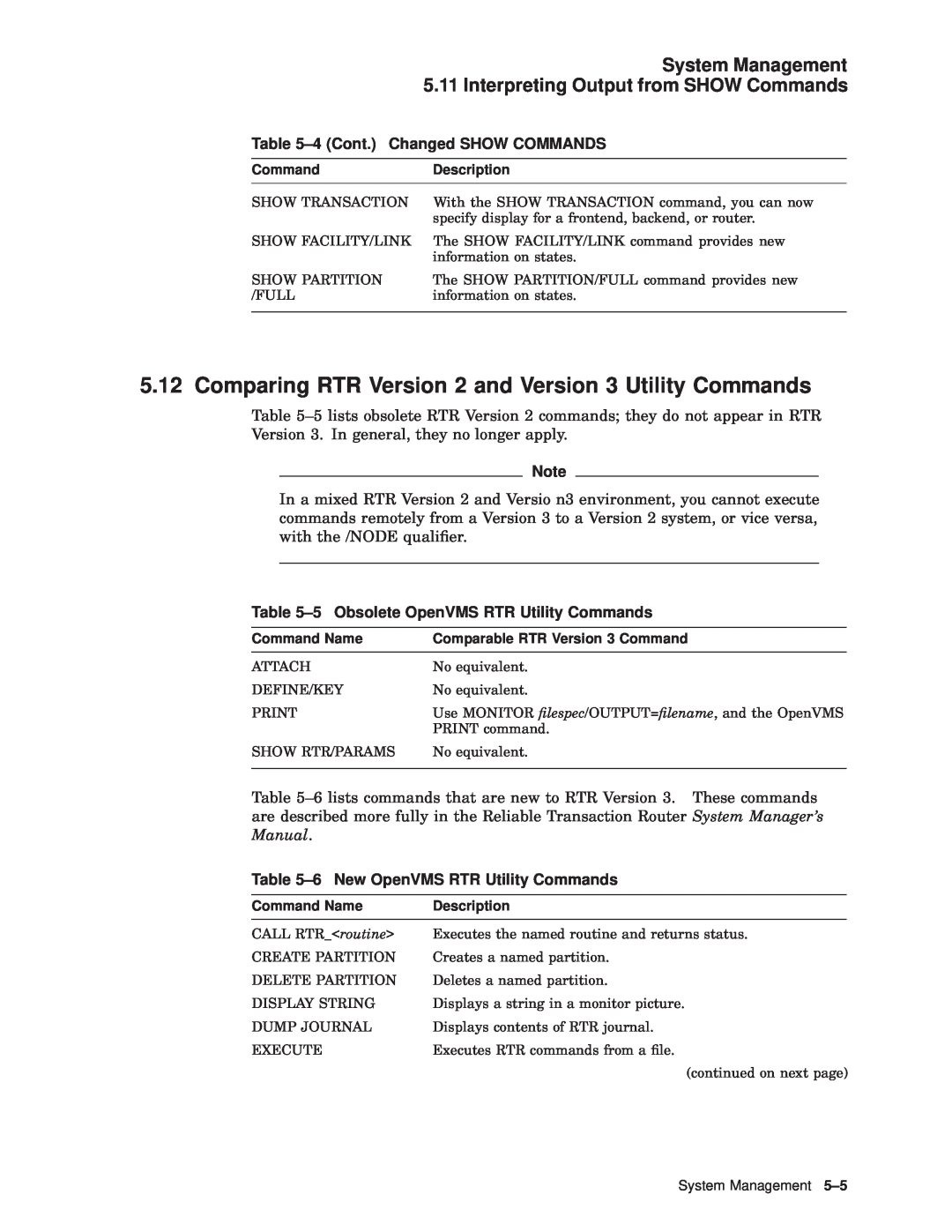Compaq AAR-88LB-TE manual Comparing RTR Version 2 and Version 3 Utility Commands, 4 Cont. Changed SHOW COMMANDS 