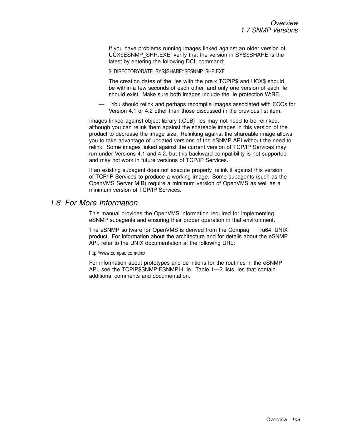 Compaq AAR04BCTE manual For More Information, Overview Snmp Versions 