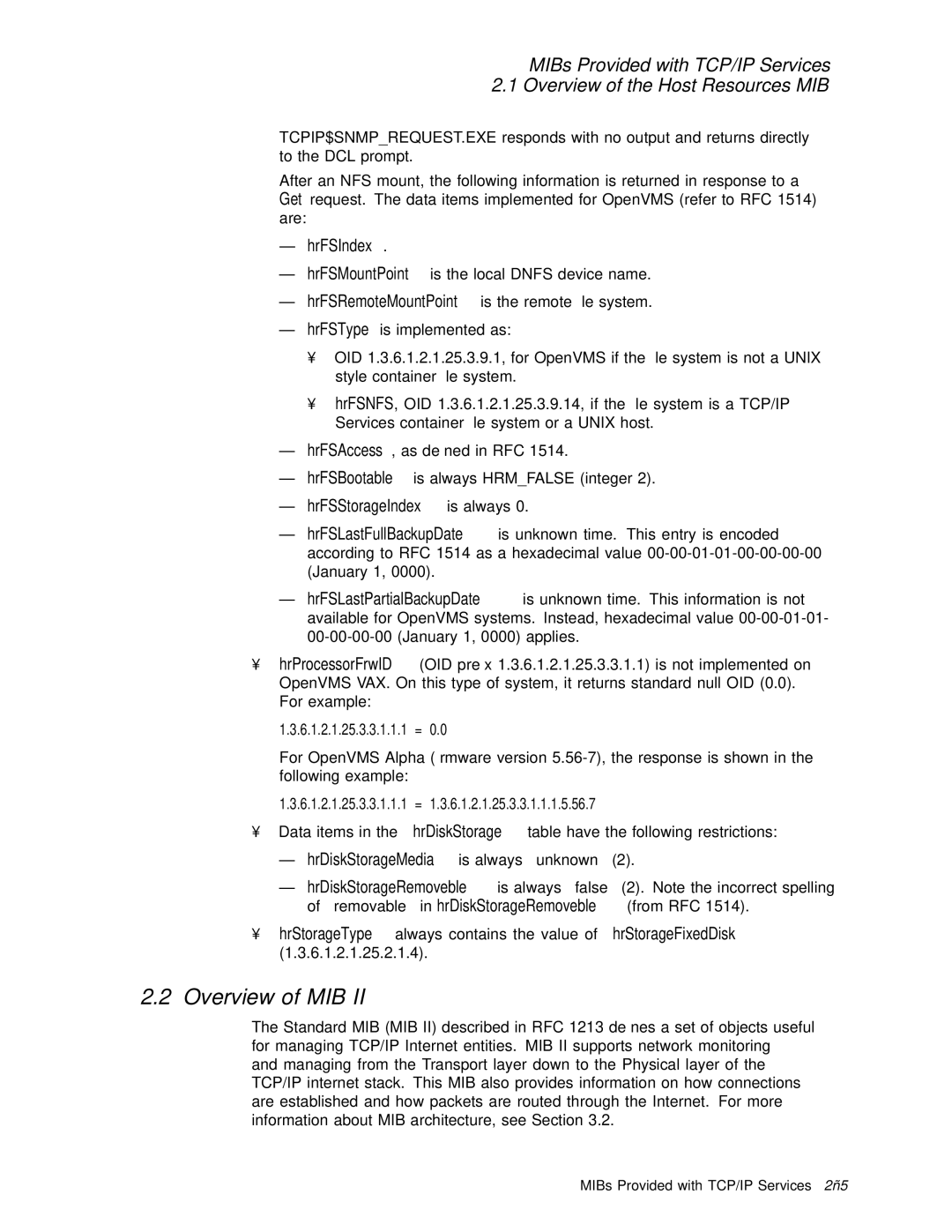 Compaq AAR04BCTE manual Overview of MIB, HrFSIndex, HrFSStorageIndex is always 