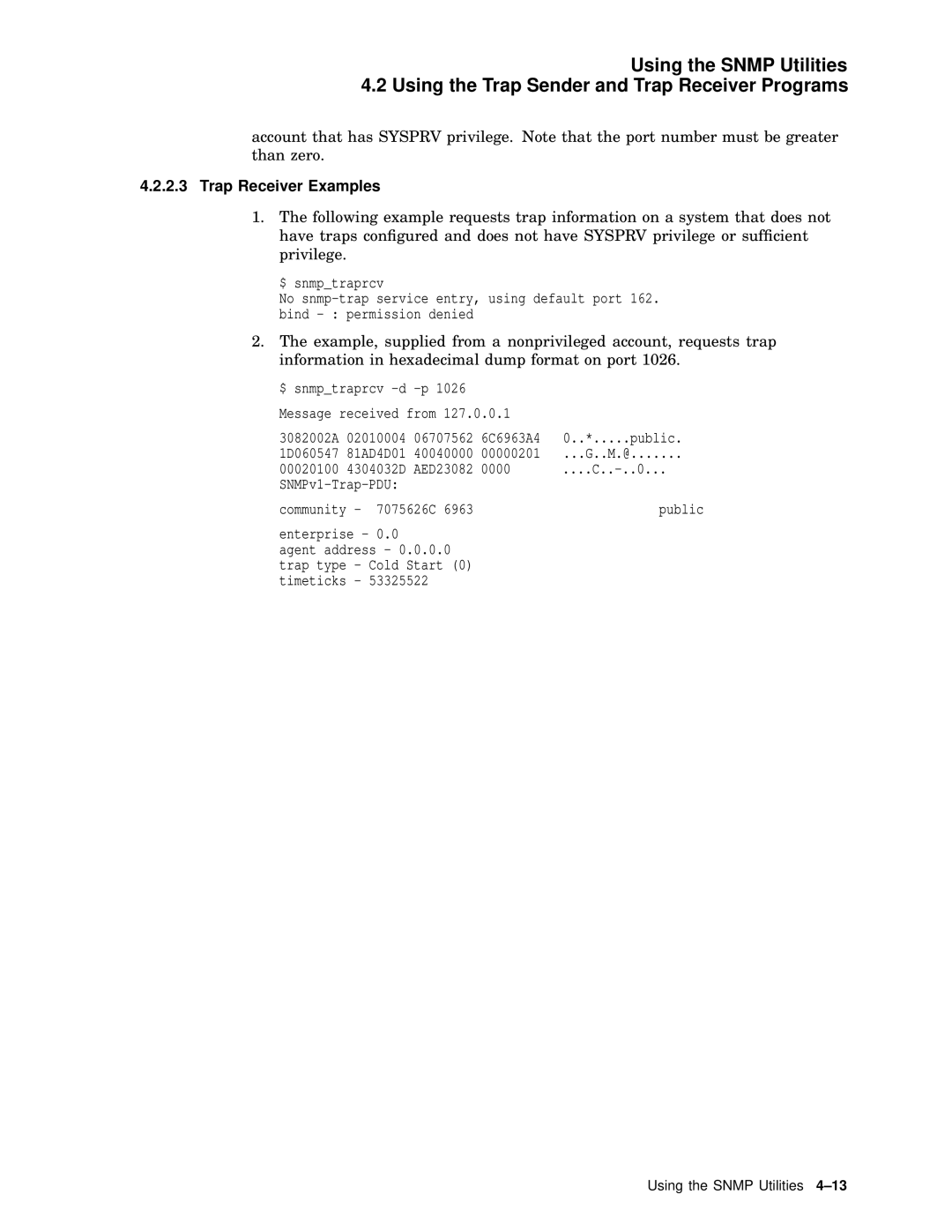 Compaq AAR04BCTE manual Trap Receiver Examples 