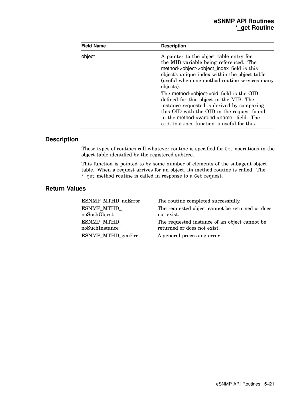 Compaq AAR04BCTE manual ESNMP API Routines 