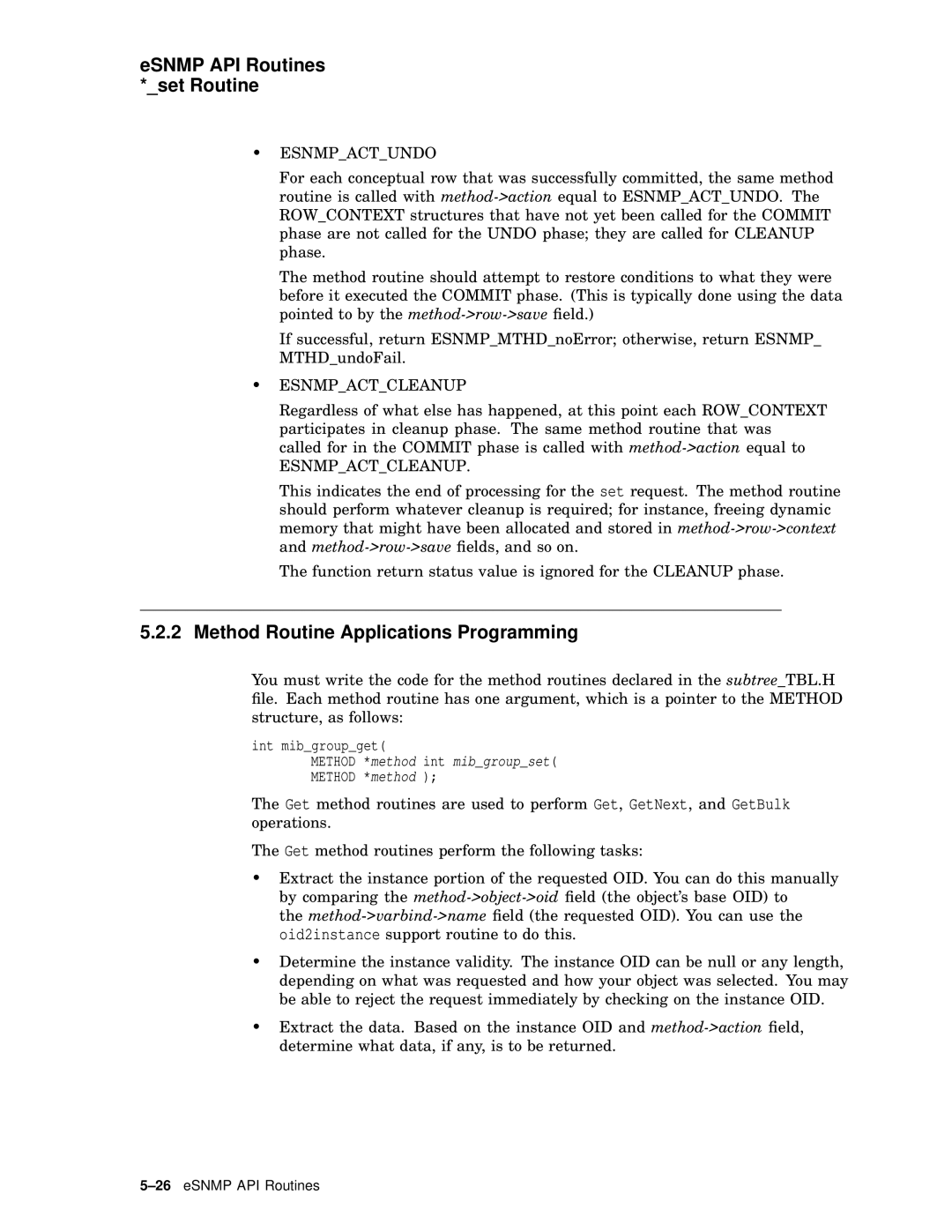 Compaq AAR04BCTE manual Method Routine Applications Programming, Esnmpactundo 