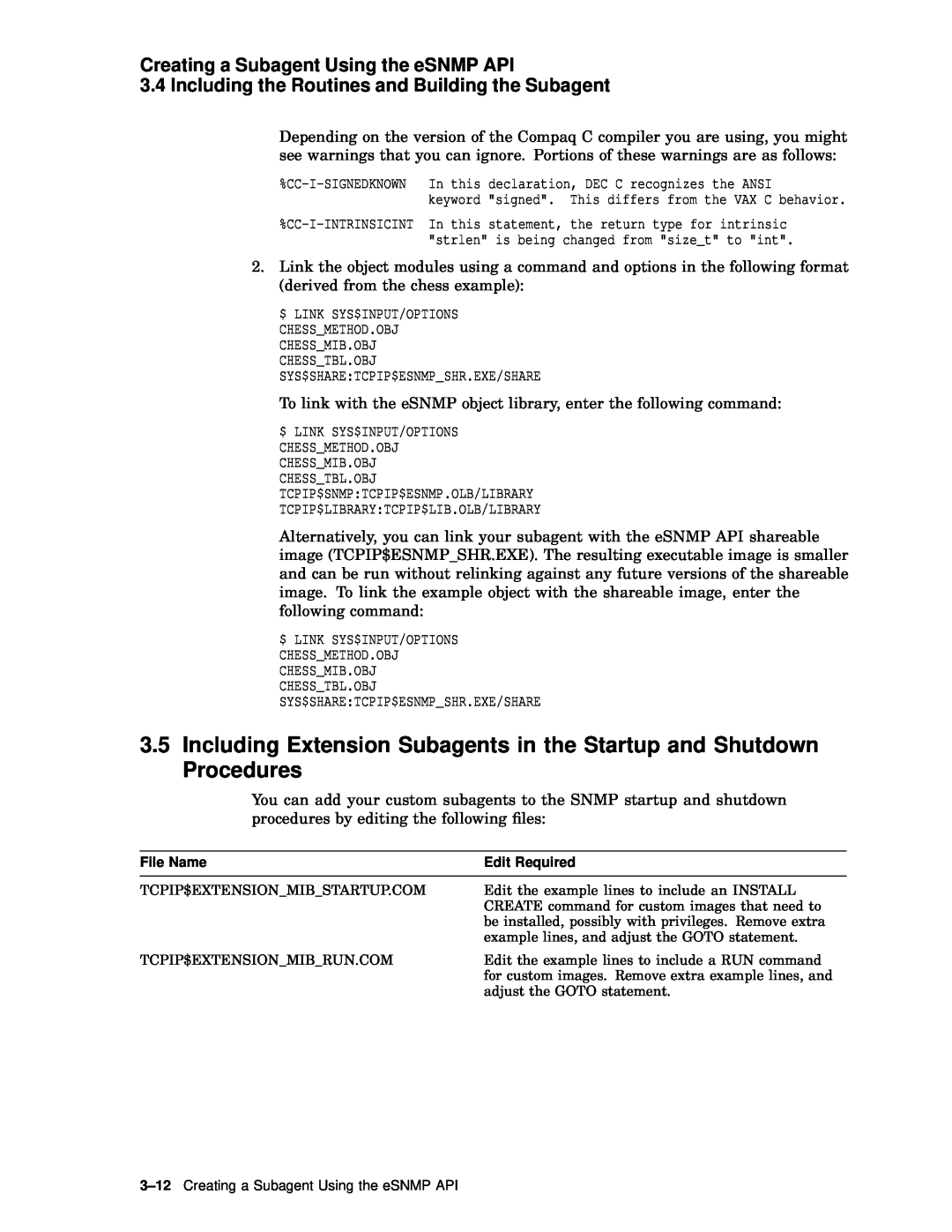 Compaq AAR04BCTE manual Including the Routines and Building the Subagent, Creating a Subagent Using the eSNMP API 
