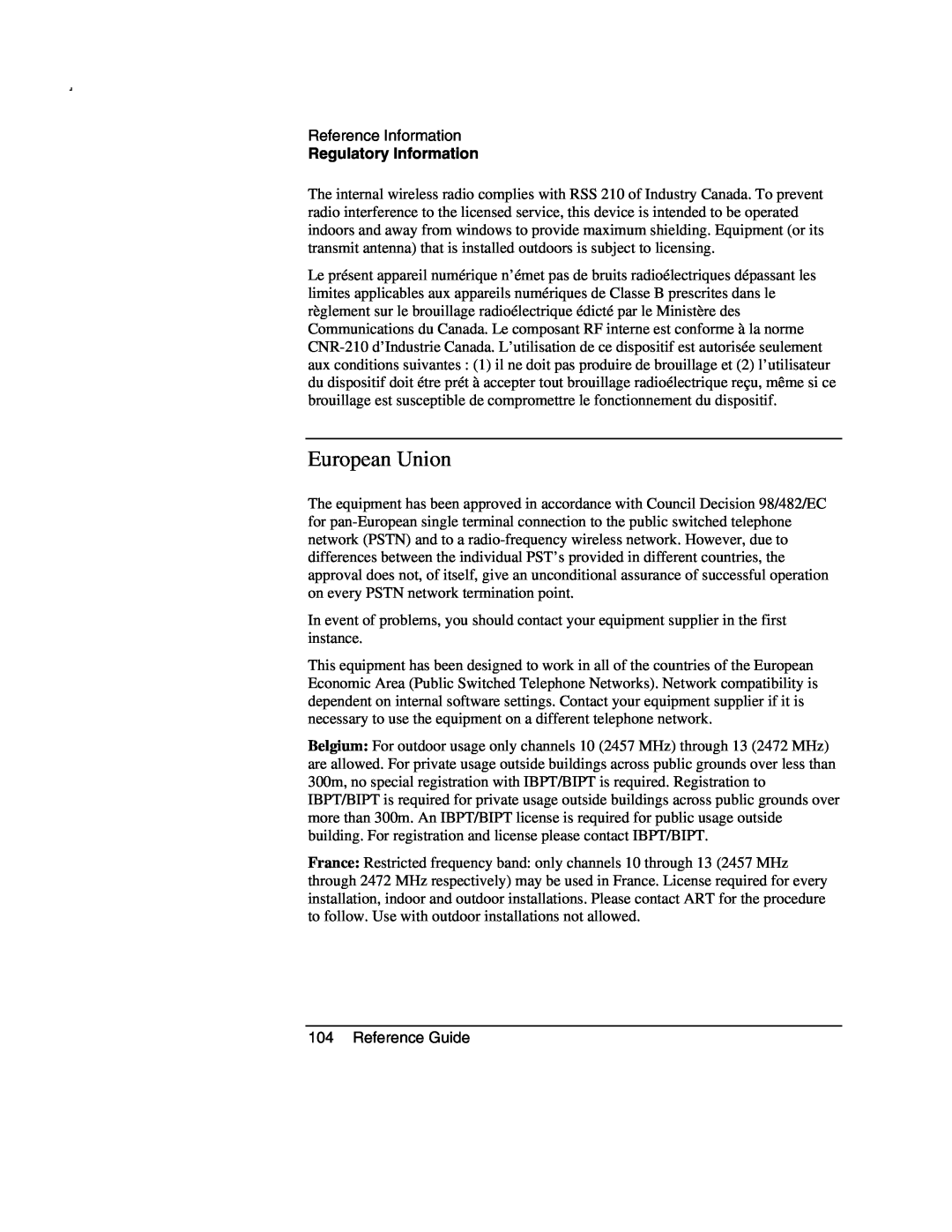 Compaq AMC20493-KT5 manual European Union, Regulatory Information 