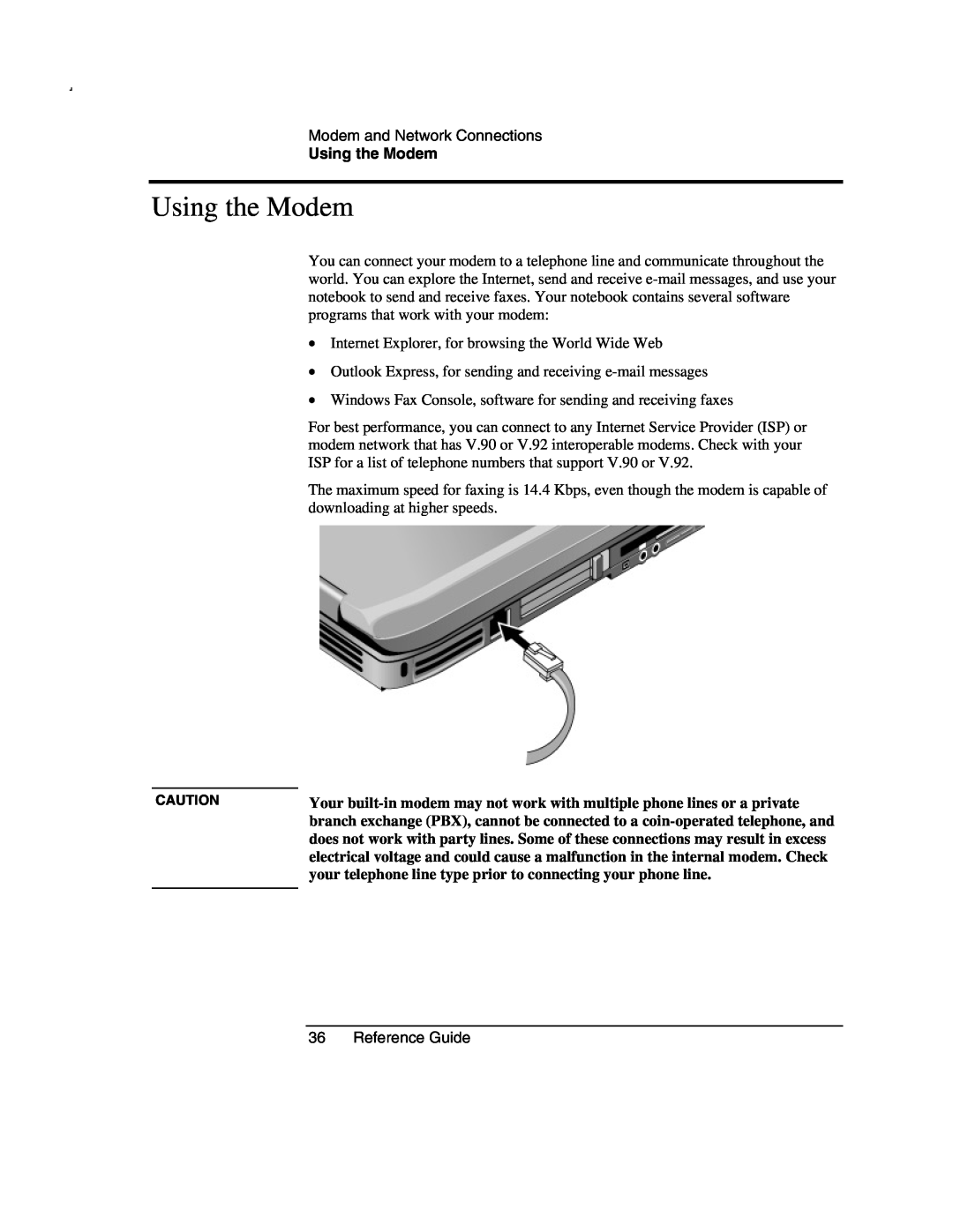Compaq AMC20493-KT5 manual Using the Modem, your telephone line type prior to connecting your phone line 