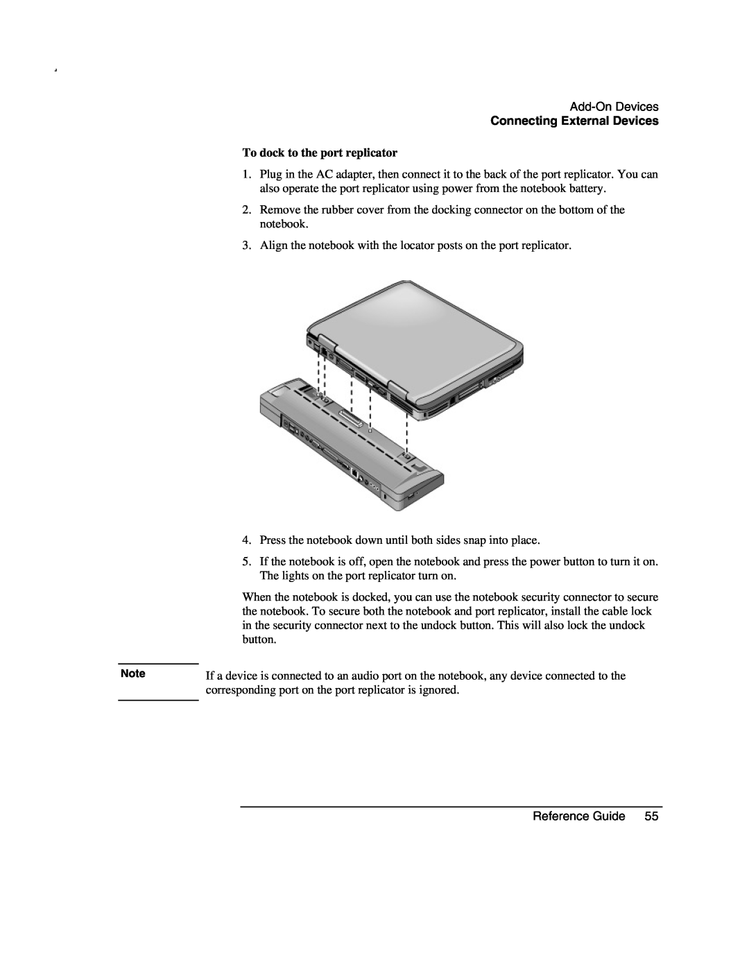 Compaq AMC20493-KT5 manual To dock to the port replicator, corresponding port on the port replicator is ignored 