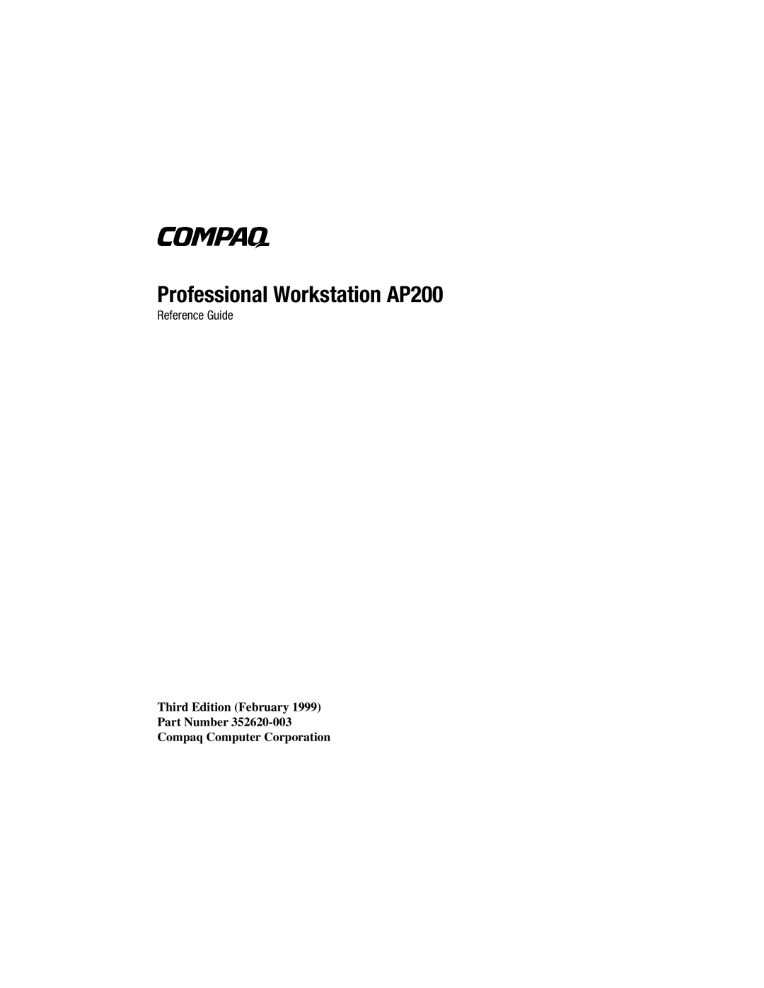Compaq manual Professional Workstation AP200 
