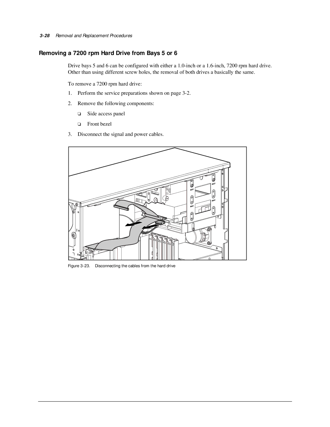 Compaq AP500 manual Removing a 7200 rpm Hard Drive from Bays 5 or, 28Removal and Replacement Procedures 