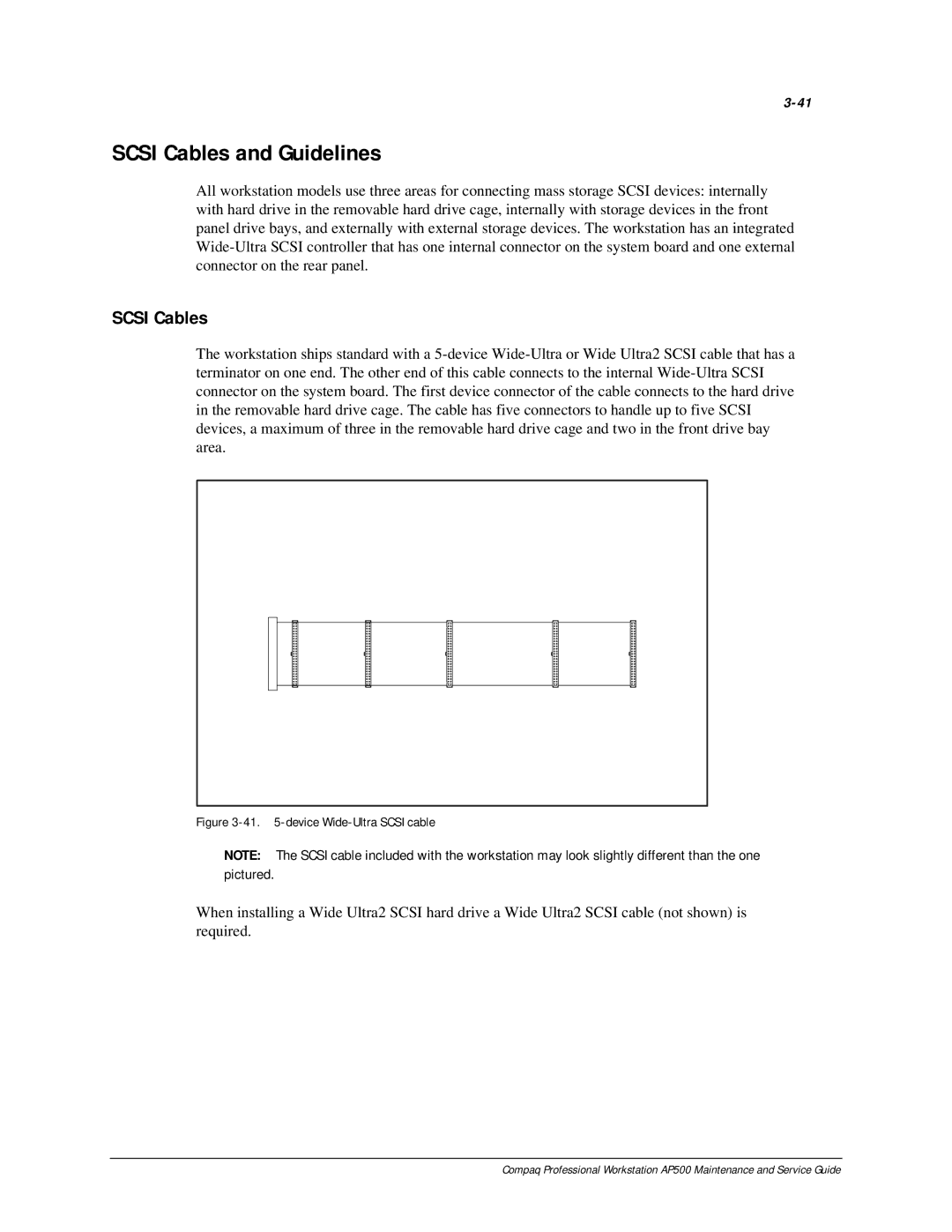 Compaq AP500 manual Scsi Cables and Guidelines 