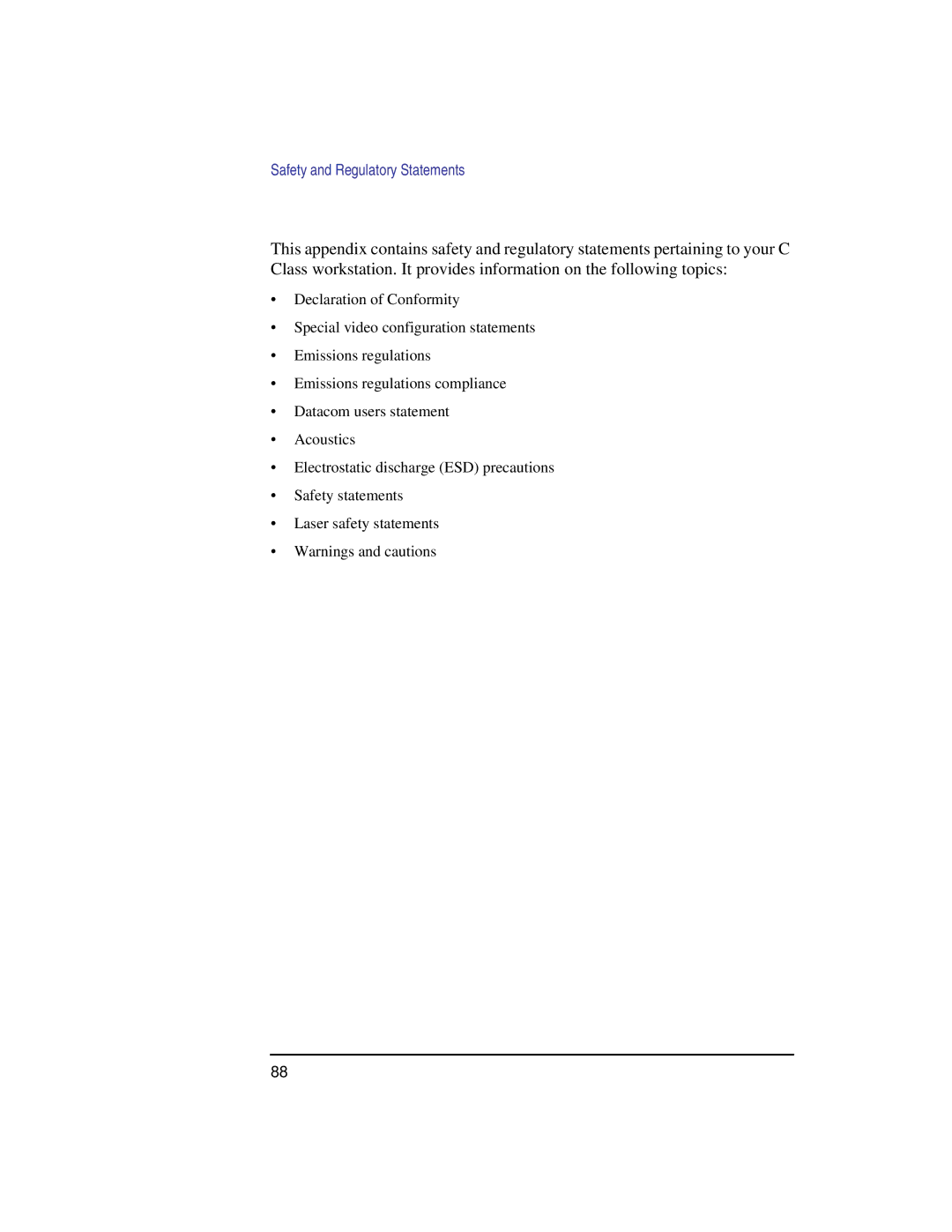 Compaq C180, C240, C200, C360, C160 manual Safety and Regulatory Statements 