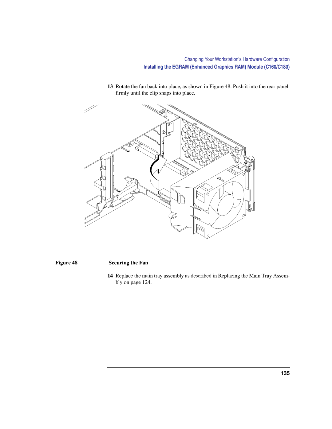 Compaq C360, C240, C180, C200, C160 manual Securing the Fan 