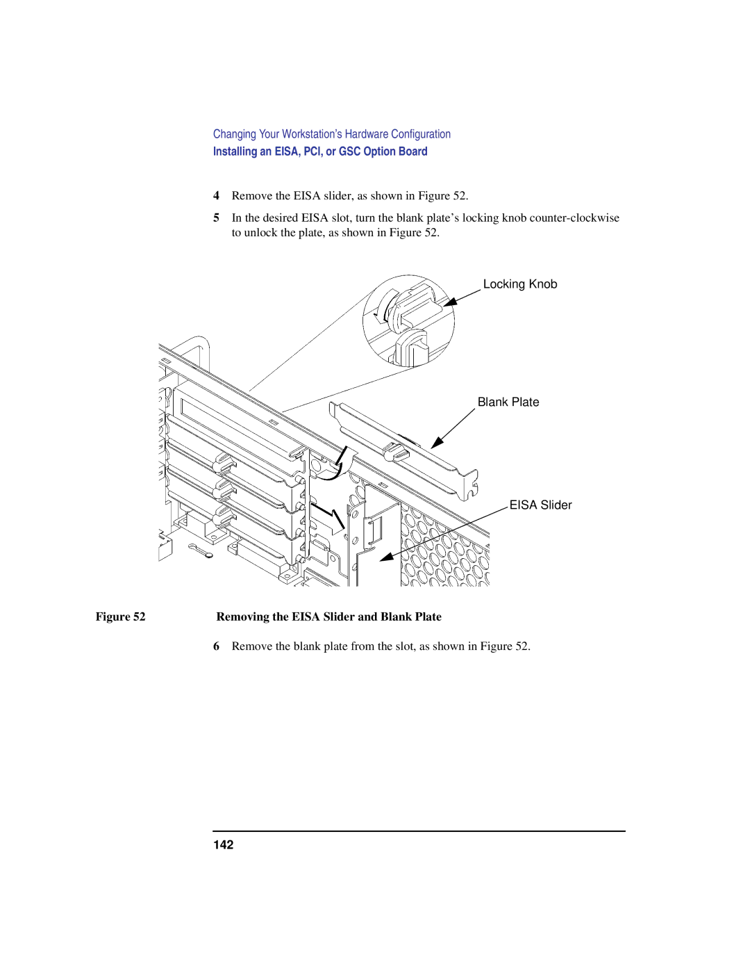 Compaq C240, C180, C200, C360, C160 manual Removing the Eisa Slider and Blank Plate 